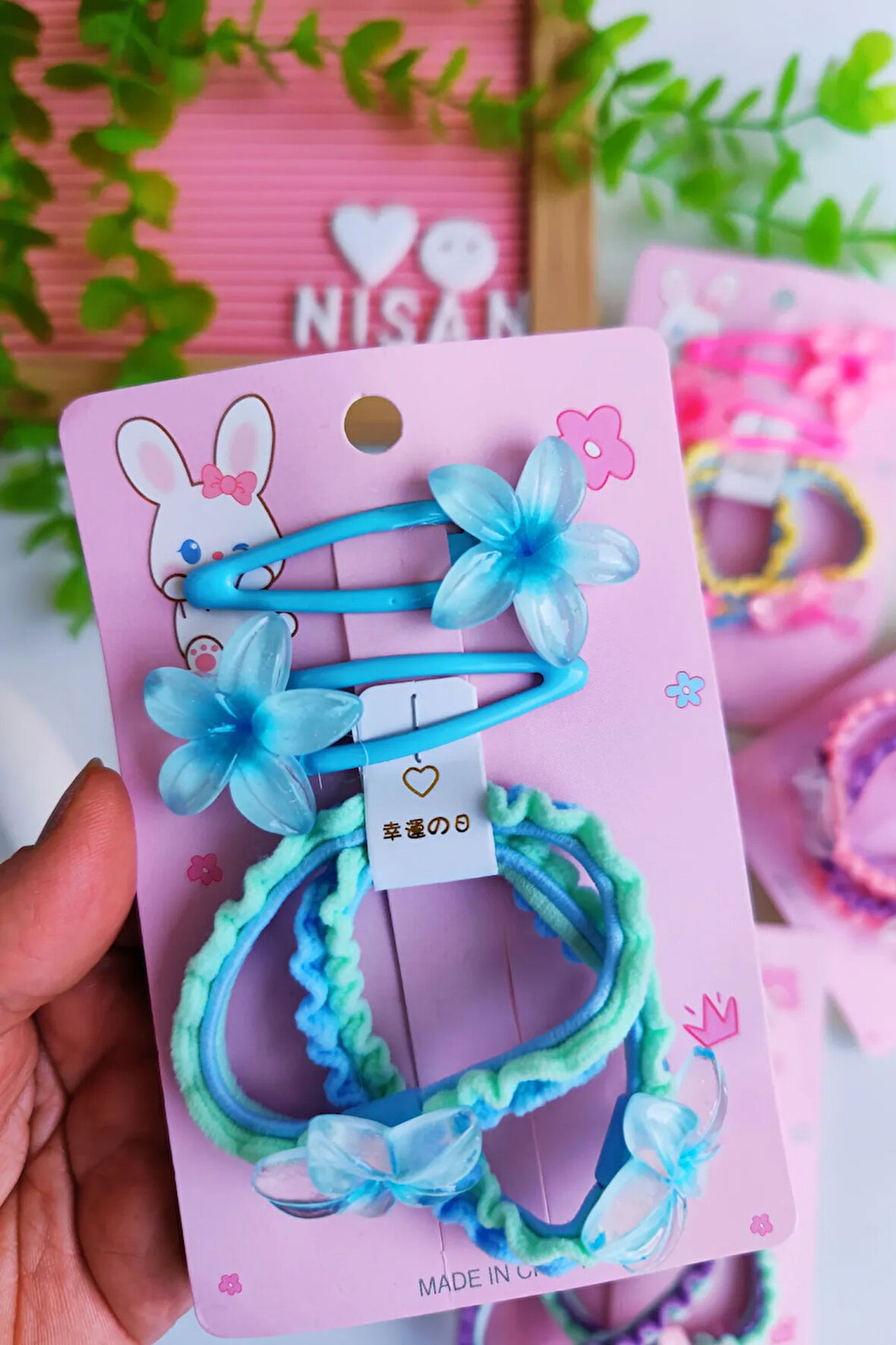 Manolya Figürlü  Toka Seti (2 Adet Kalın Lastik - 2 Adet Çıtçıt)