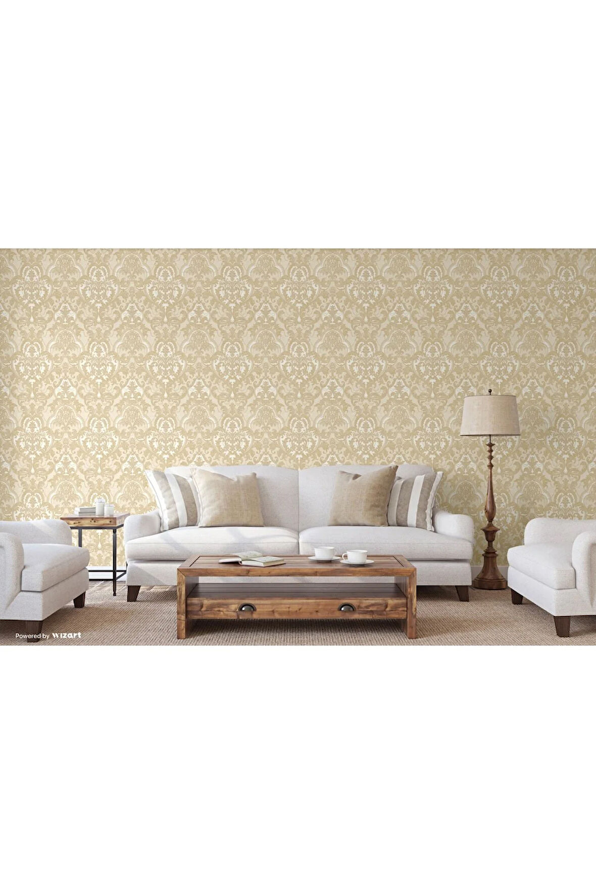 Ephes 1002-5 Damask büyük, Simli Duvar Kağıdı 10m²