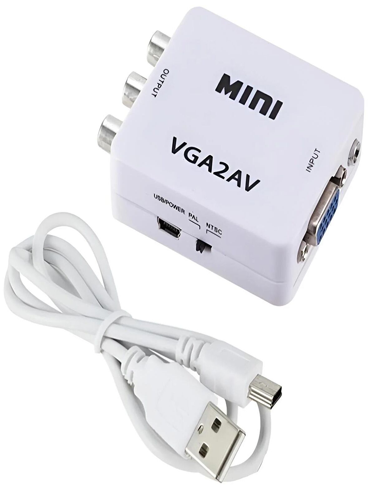 Vga To Av 3RCA 1080p Video Çevirici Dönüştürücü Adaptör 3.5mm