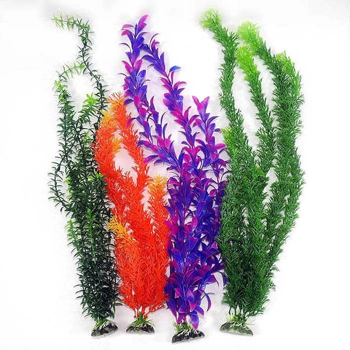 Akvaryum Dekor Plastik Bitki Karışık Renkli 35-50cm 1 Adet