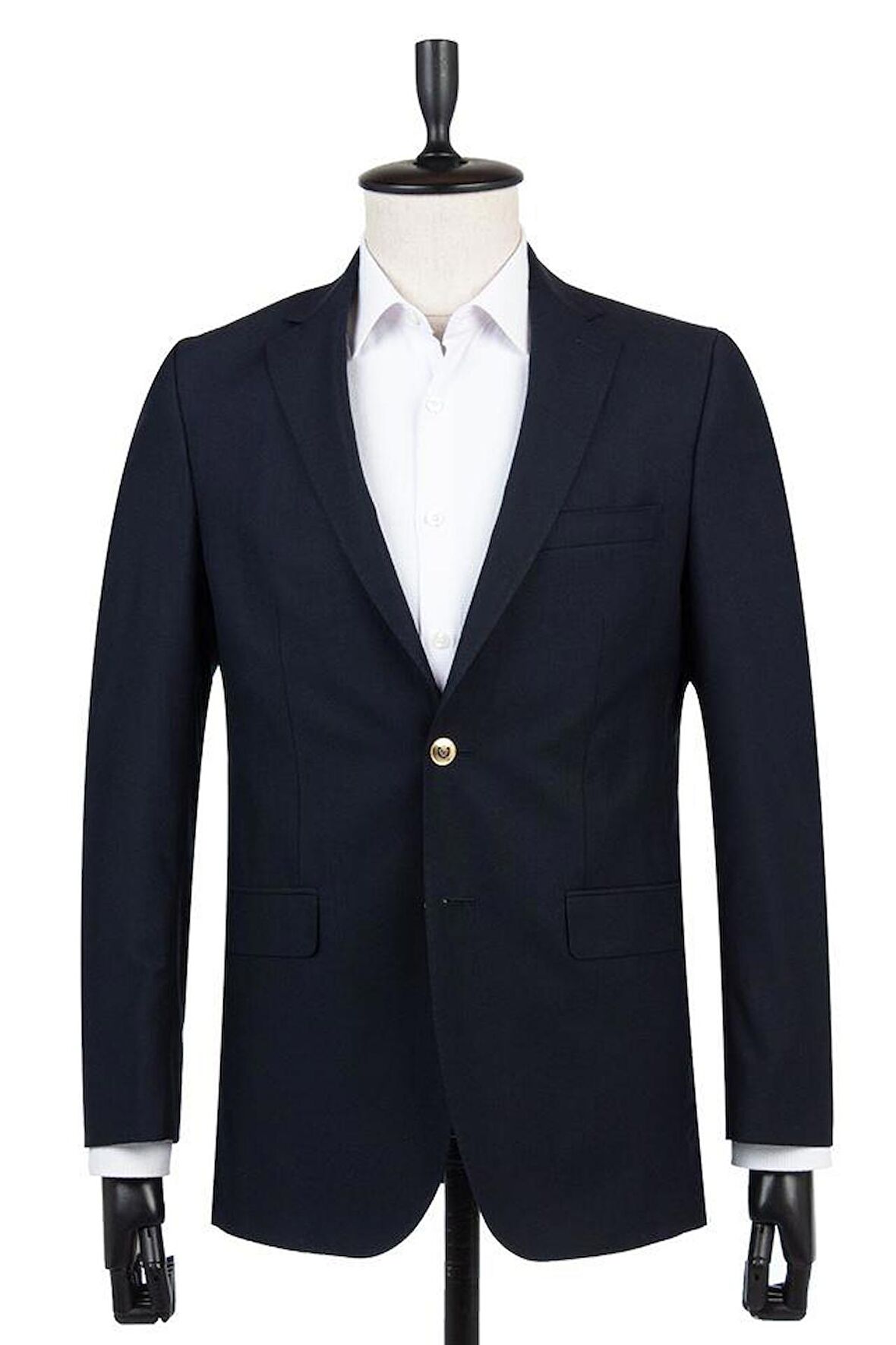 Gabardin Mono YakaTek Yırtmaç 6 Drop Comfort Fit Rahat Kesim Basic Ceket 1002230006 Lacivert