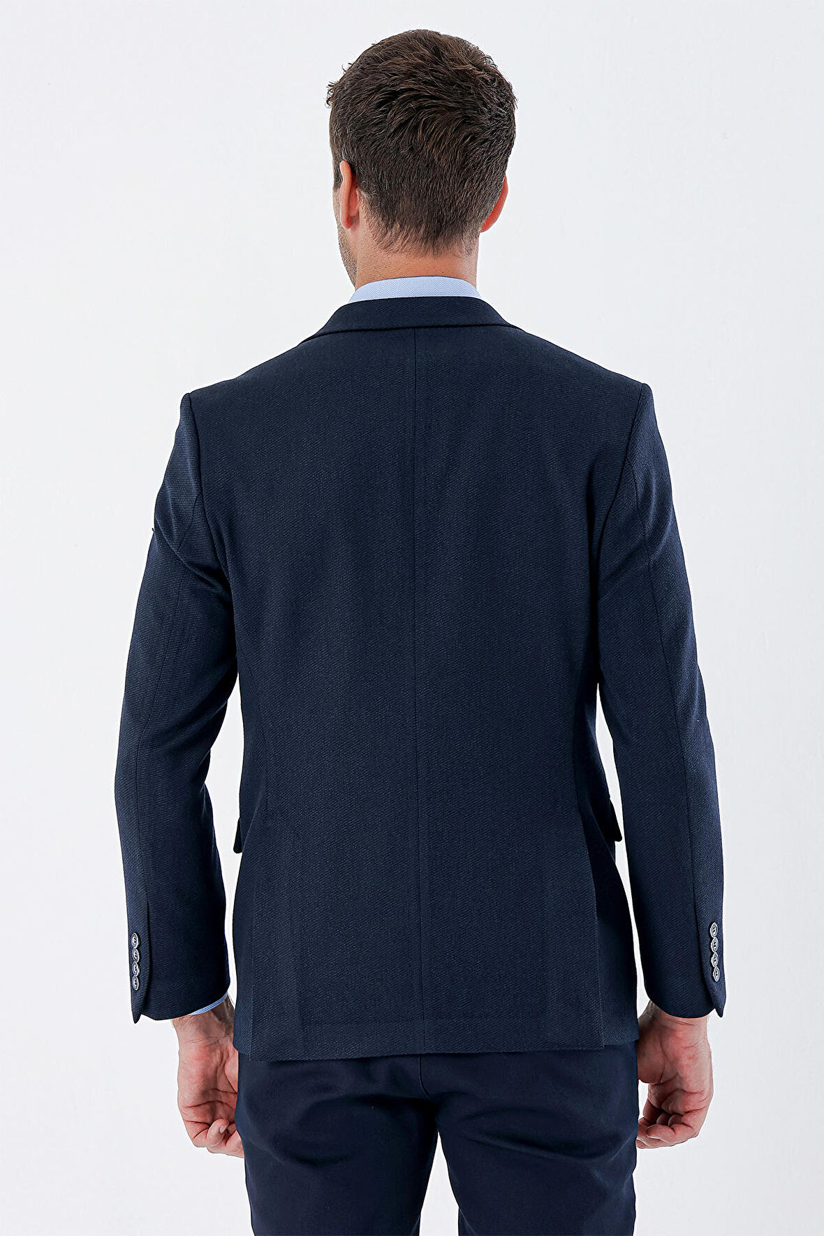 Gabardin Mono Yaka Astarlı Çift Yırtmaç Likralı 6 Drop Comfort Fit Rahat Kesim Klasik Ceket 1002235137 Lacivert