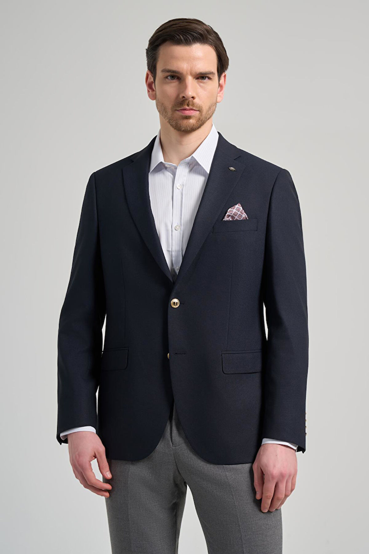 Düz Bez Ayağı Mono Yaka Tam Astar Esnek 6 Drop Comfort Fit Ceket 1002245902