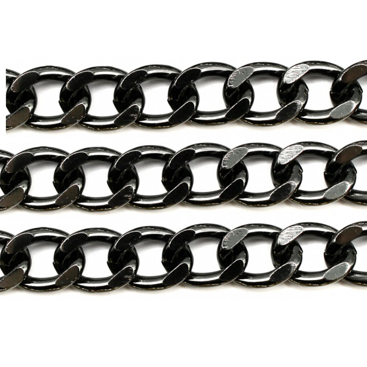 Alüminyum Çanta ve Takı Zinciri 10 MM (1 Metre)  Siyah