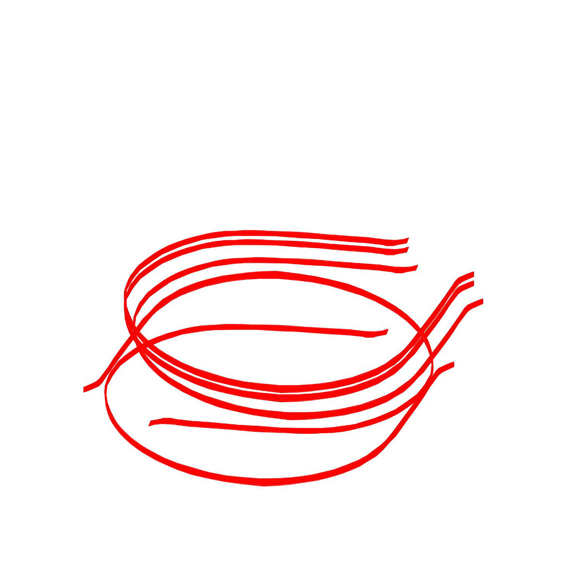 Süslenmemiş Tel Taç Metal 3 MM (12 Adet)  Kırmızı