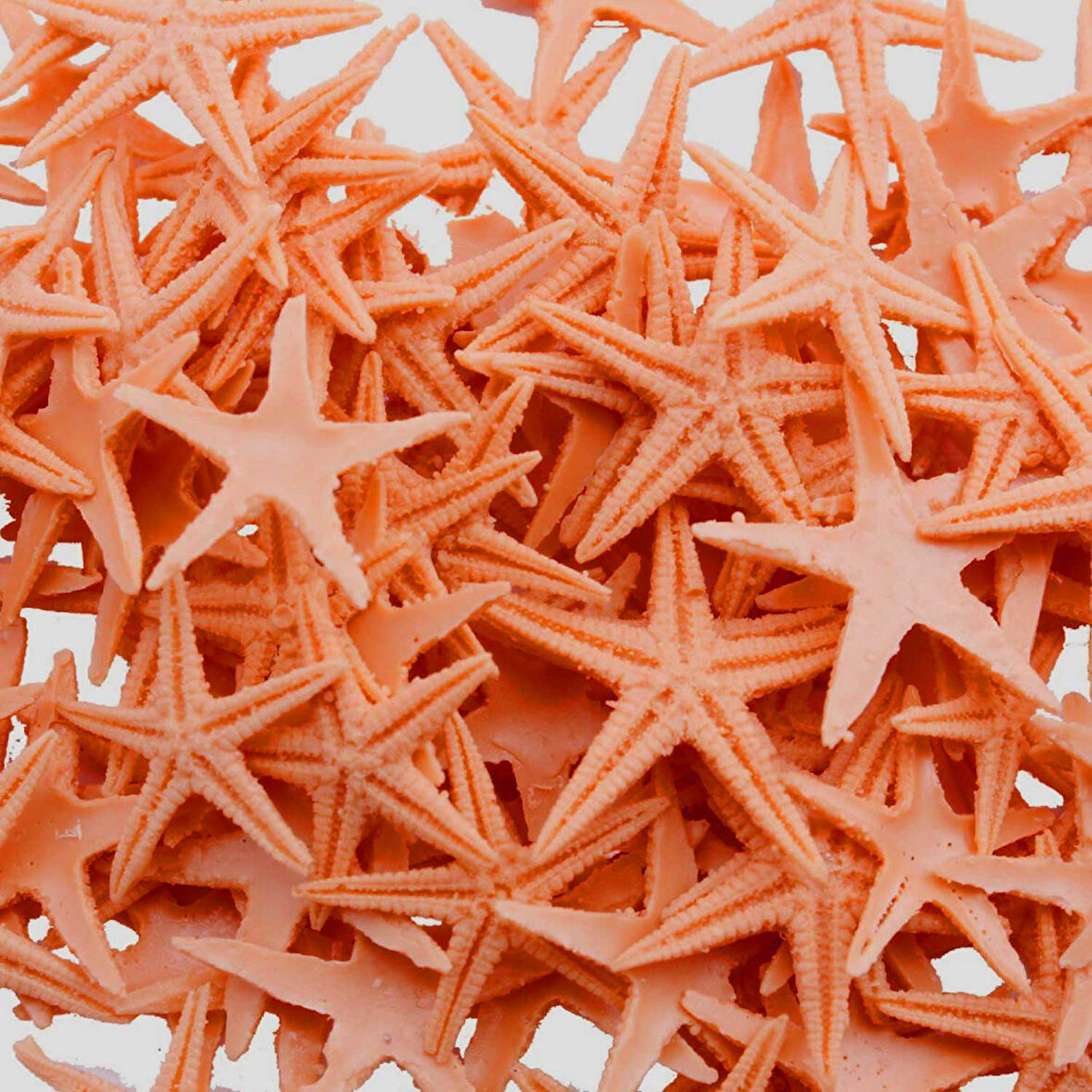 Polyester Deniz Yıldızı Minik Boy  0.5 CM- 1.5 CM (100 Adet)  Turuncu