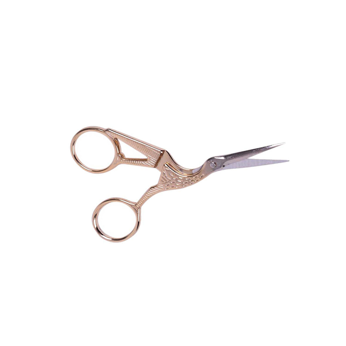 Metal  Makas Sade Süslenmemiş Kuğu Modeli Söz Nişan Makası   Gold