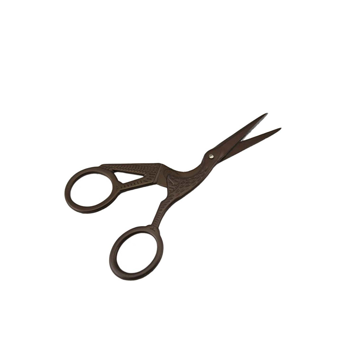 Metal  Makas Sade Süslenmemiş Kuğu Modeli Söz Nişan Makası   Bakır