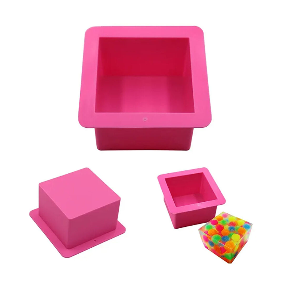 Silikon Kalıp Kare  Silikon Küçük Boy  Sabun Kalıbı   (1 ADET)