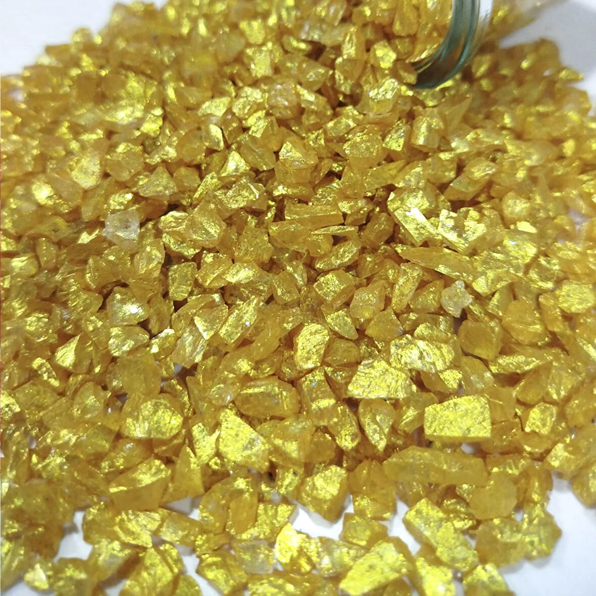 Dekoratif Gerçek Cam Kırığı (4-8 MM Arlığında  50 GR) Gold