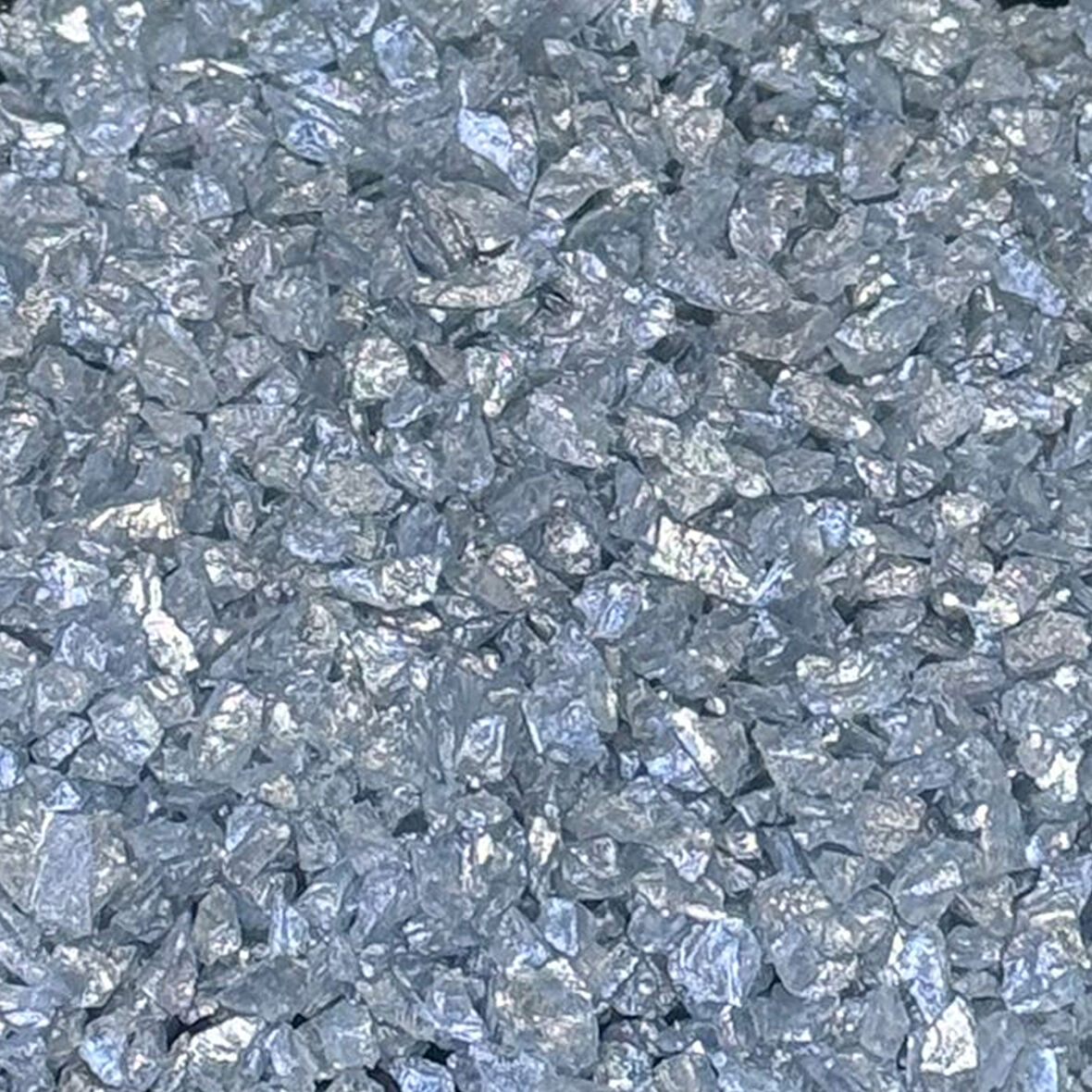 Epoksi Mum Dekoratif 2-4 MM Arlığında Gerçek Cam Kırığı (1 KG)  Gümüş