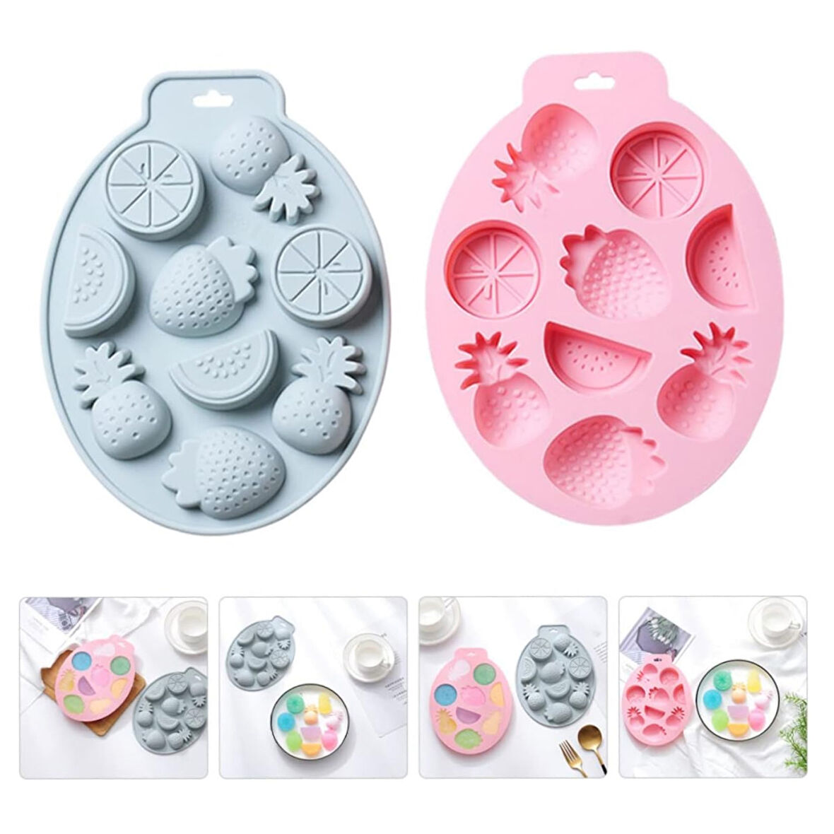 Silikon Meyve Figürleri Şeker Hamuru Ve Jelibon Kalıbı 9 Lu
