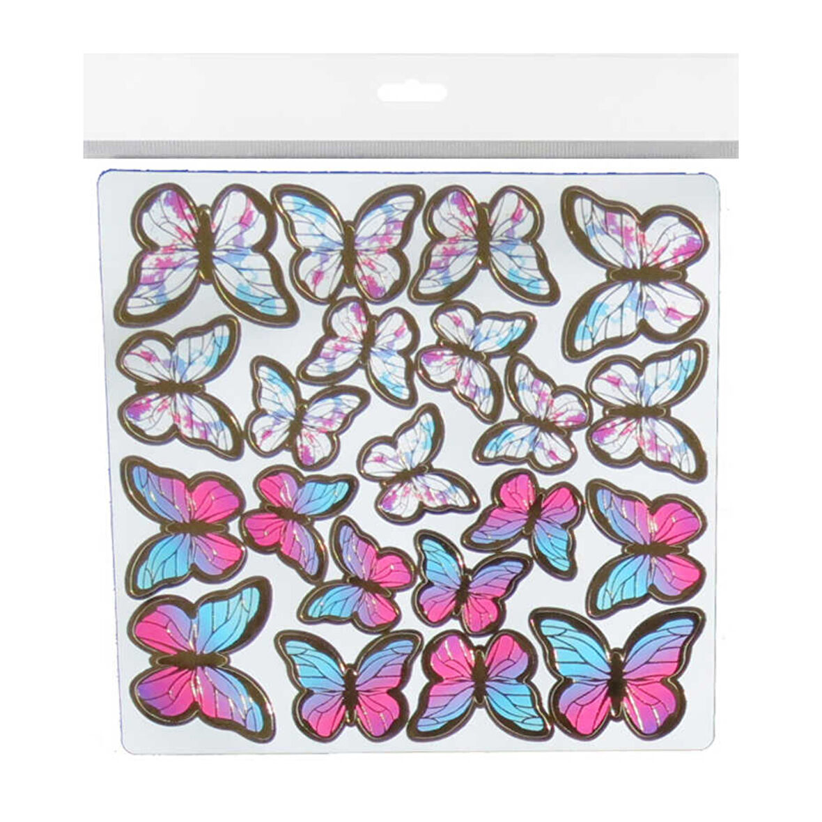Varaklı Kelebek Dekoratif Süs (63 Adet)  Karışık Renk