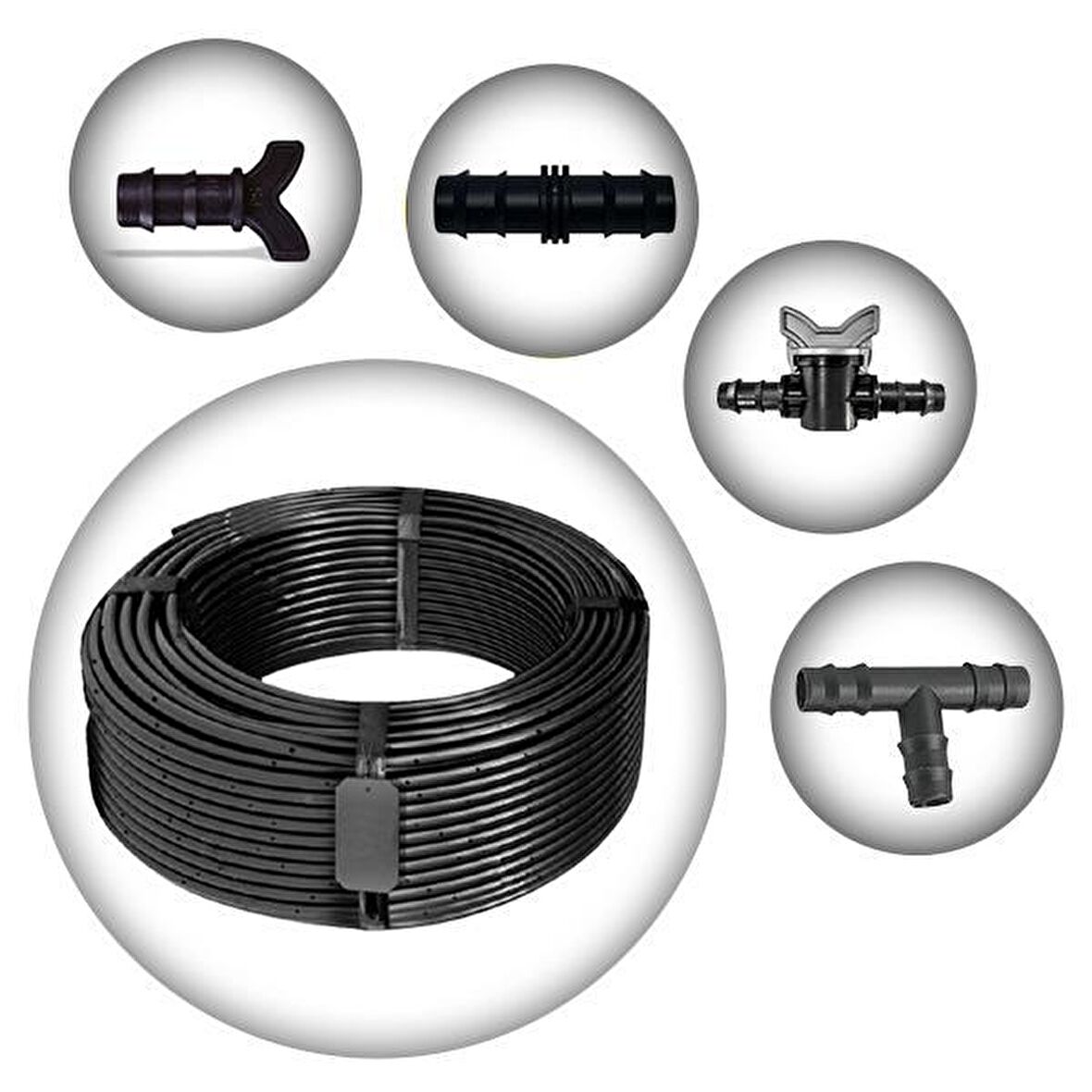 16mm DAMLAMA BORUSU 33cm DELİKLİ 400 m 4 LİTRE DAMLAMA BORUSU VE MALZEMELERİ HAZIR PAKET