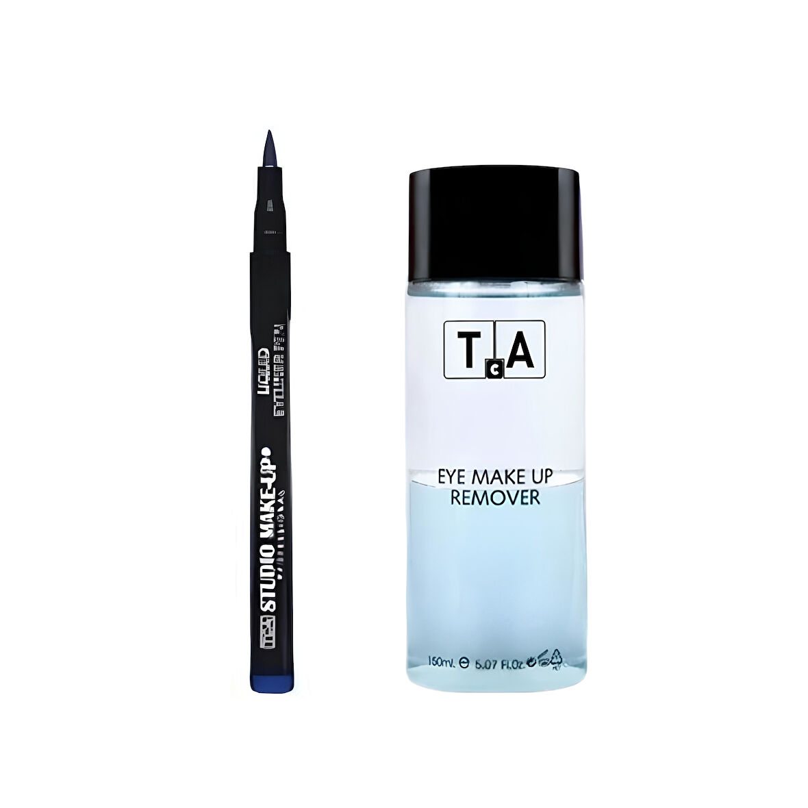 Tca Studio Make-Up Göz Makyaj Temizleyici 150 ml - Likit Eyeliner (Blue 03) Göz Kalemi Hediyeli