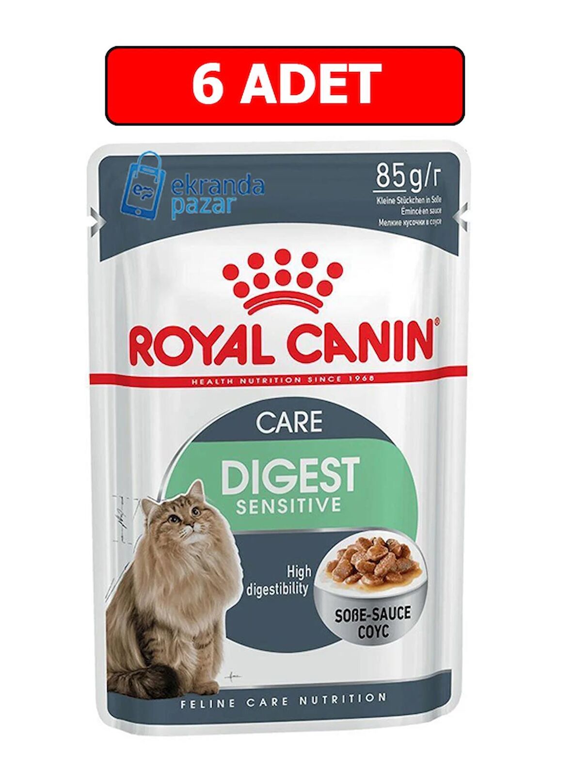 Royal canin digest gravy adult 85 gr x 6 adet yaş kedi maması pouch digestive