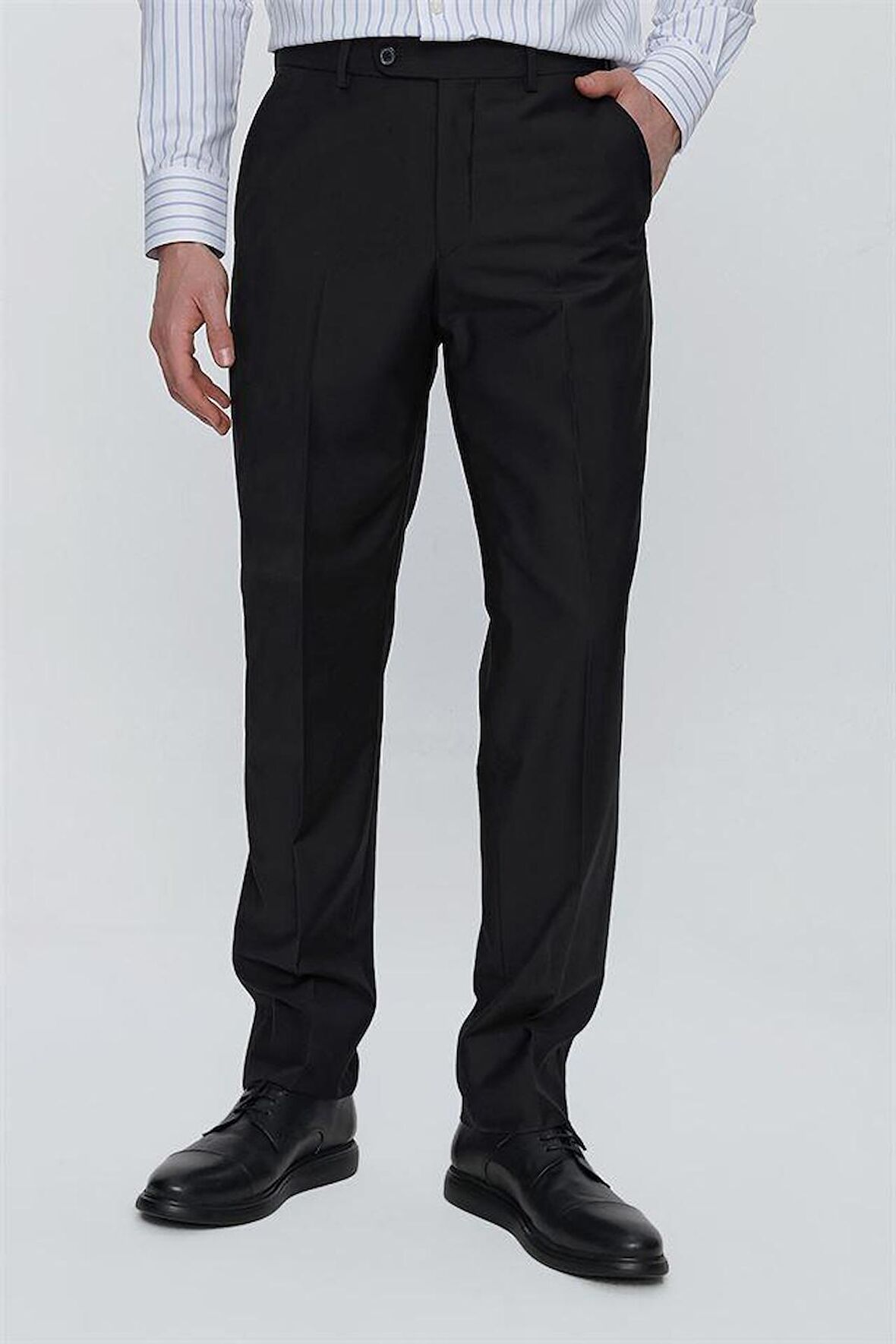 Gabardin Yan Cepli Comfort Fit Rahat Kesim Basic Pantolon 1003230005 Siyah