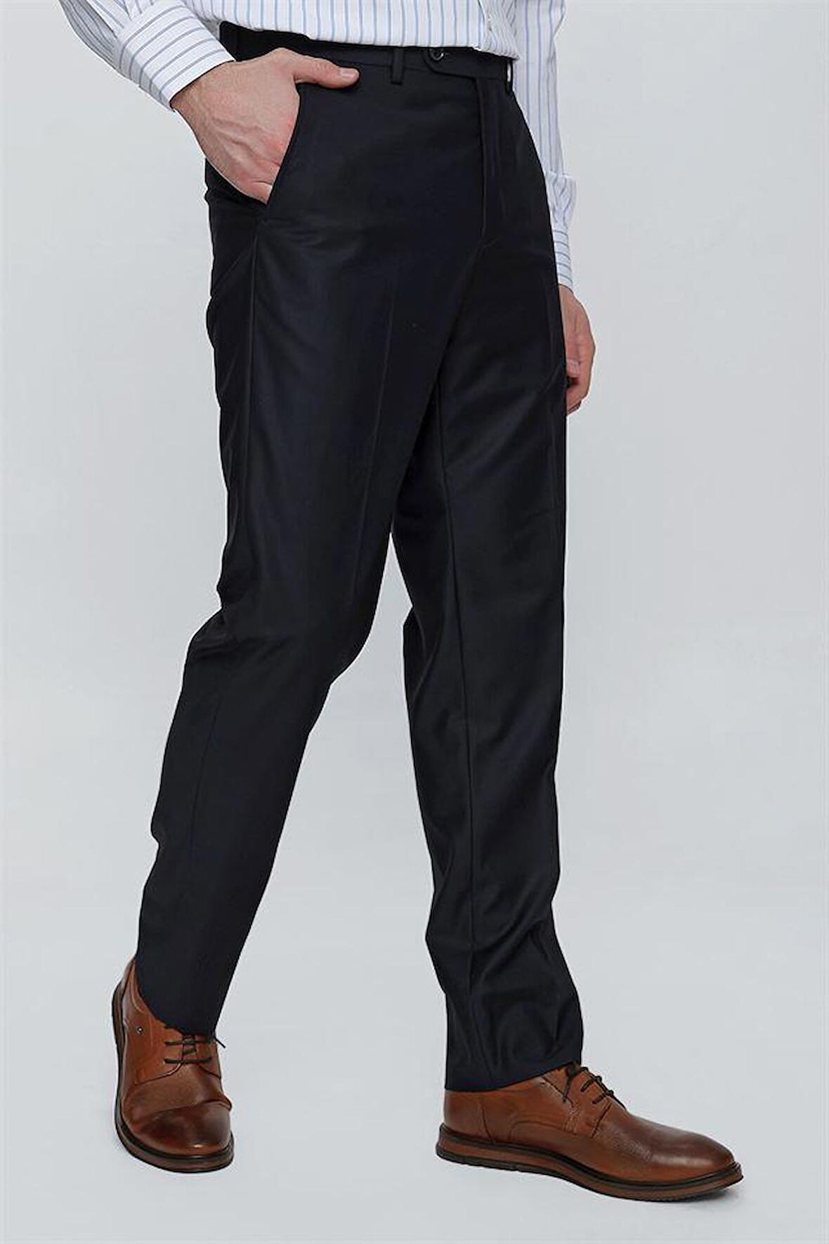 Gabardin Yan Cepli Comfort Fit Rahat Kesim Basic Pantolon 1003230005 Lacivert