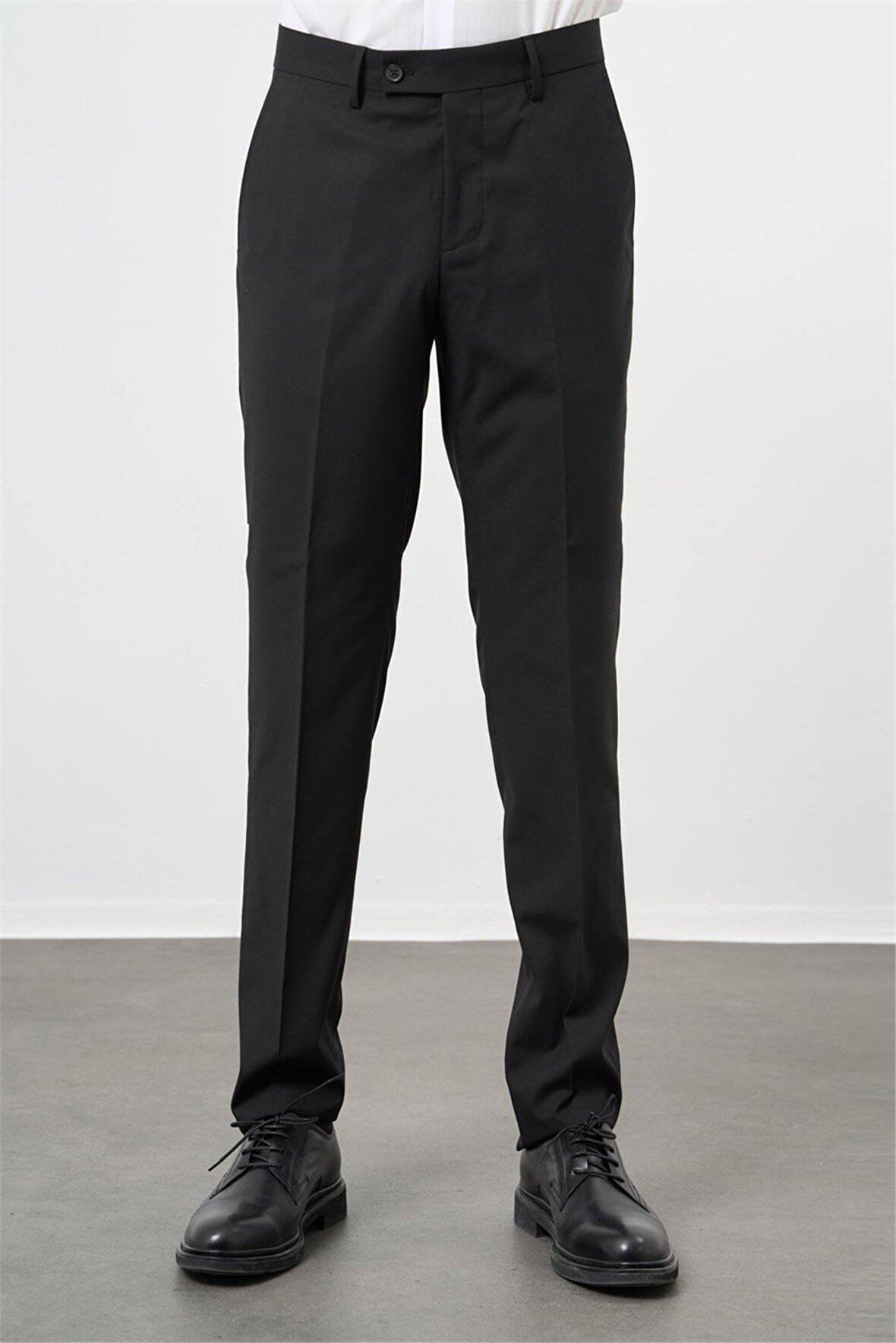 Siyah Düz Bez Ayağı Comfort Fit Classic Pantolon 1003240914
