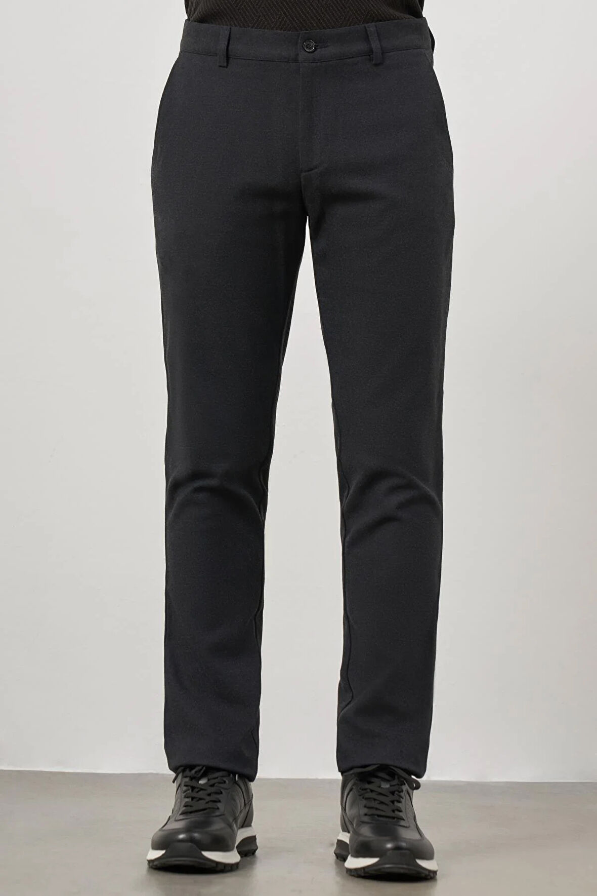 Koyu Lacivert Düz Gabardin Slim Fit Casual Pantolon 1003245108