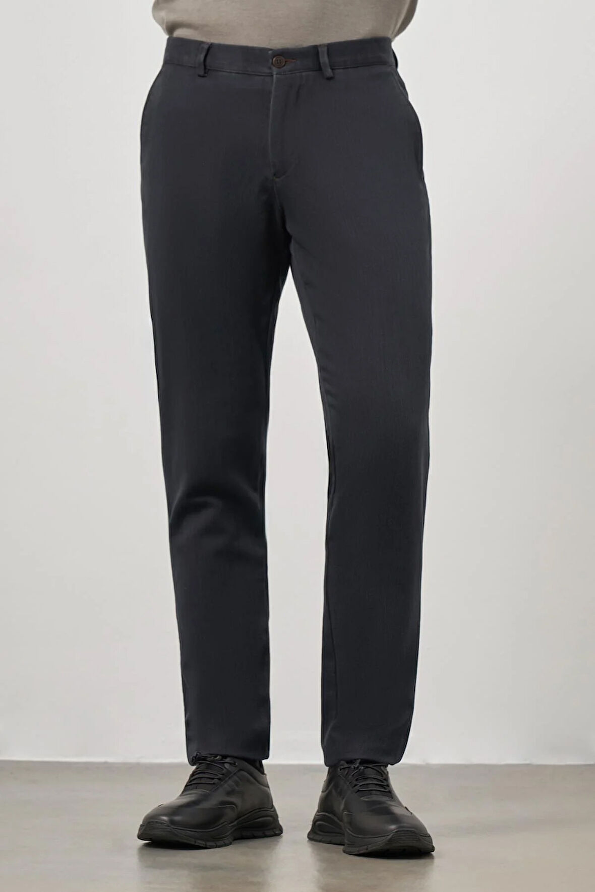 Siyah Düz Gabardin Comfort Fit Büyük Beden Casual Pantolon 1003245154