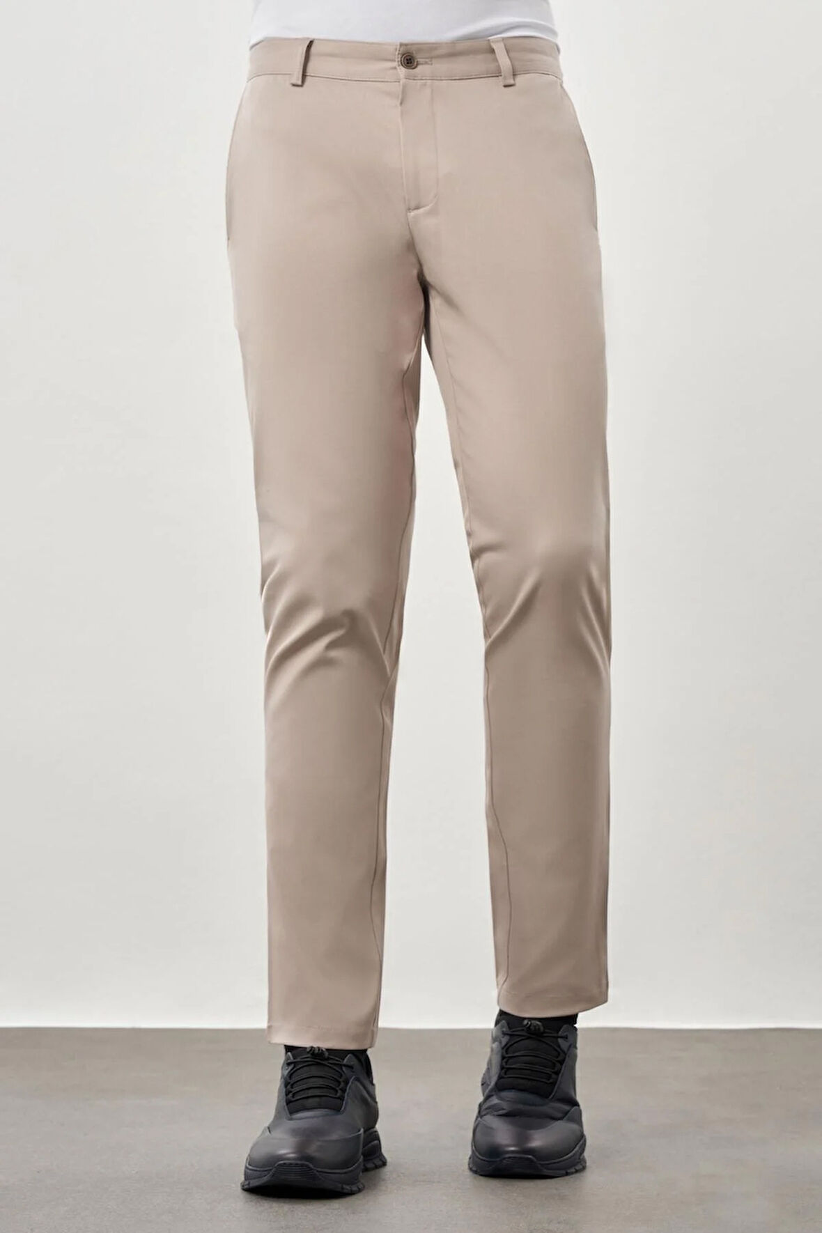 Toprak Kendinden Desenli Bez Ayağı Pamuklu Yan Cep Slim Fit Casual Pantolon 1003245168