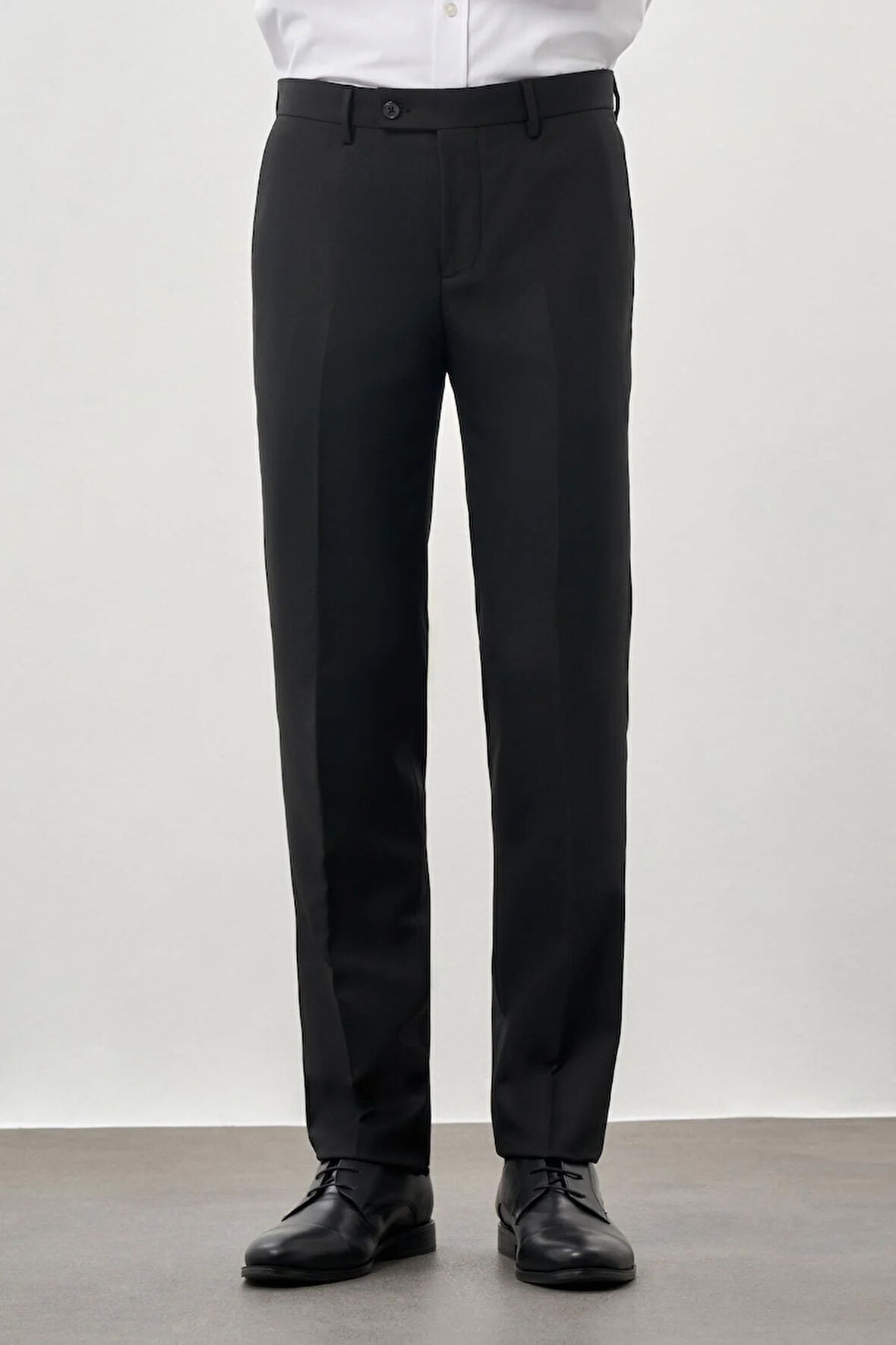 Siyah Düz Gabardin Esnek Yan Cep Slim Fit Classic Pantolon 1003245209_001