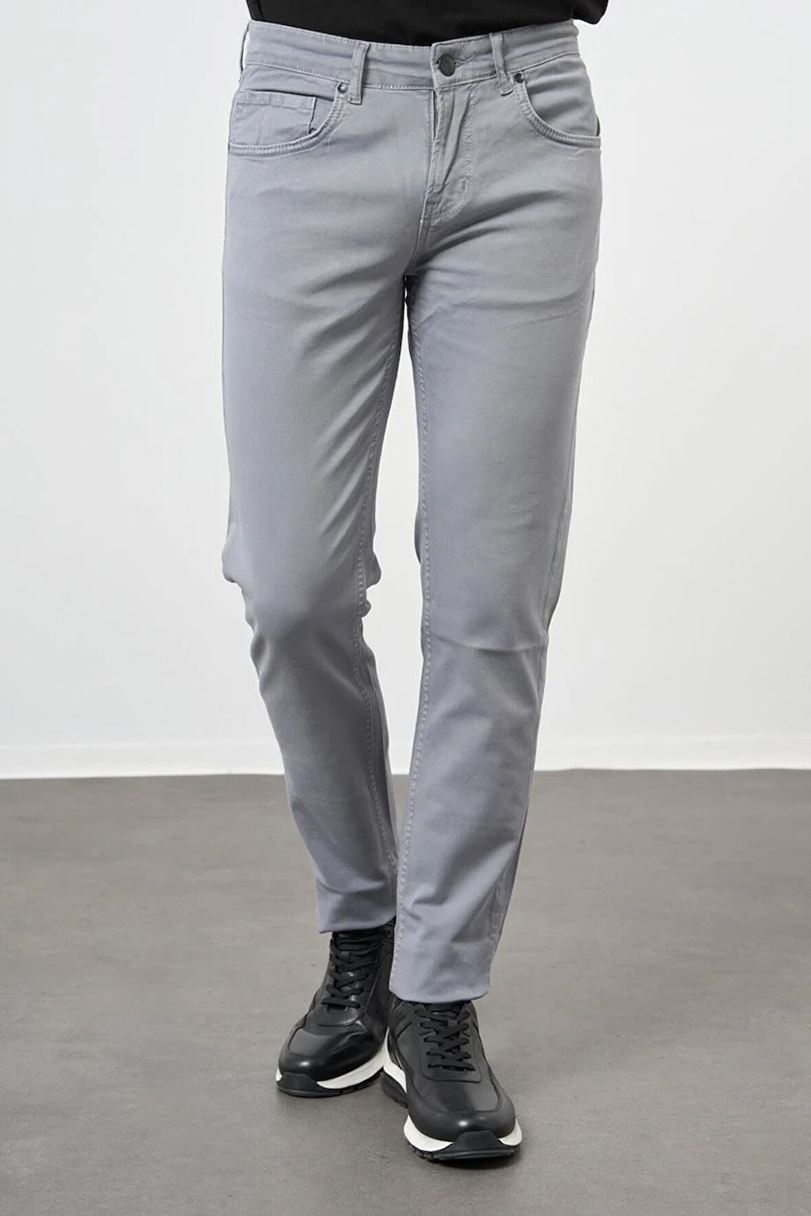 Koyu Mavi Düz Gabardin Pamuklu 5 Cep Slim Fit Casual Pantolon 1003245319