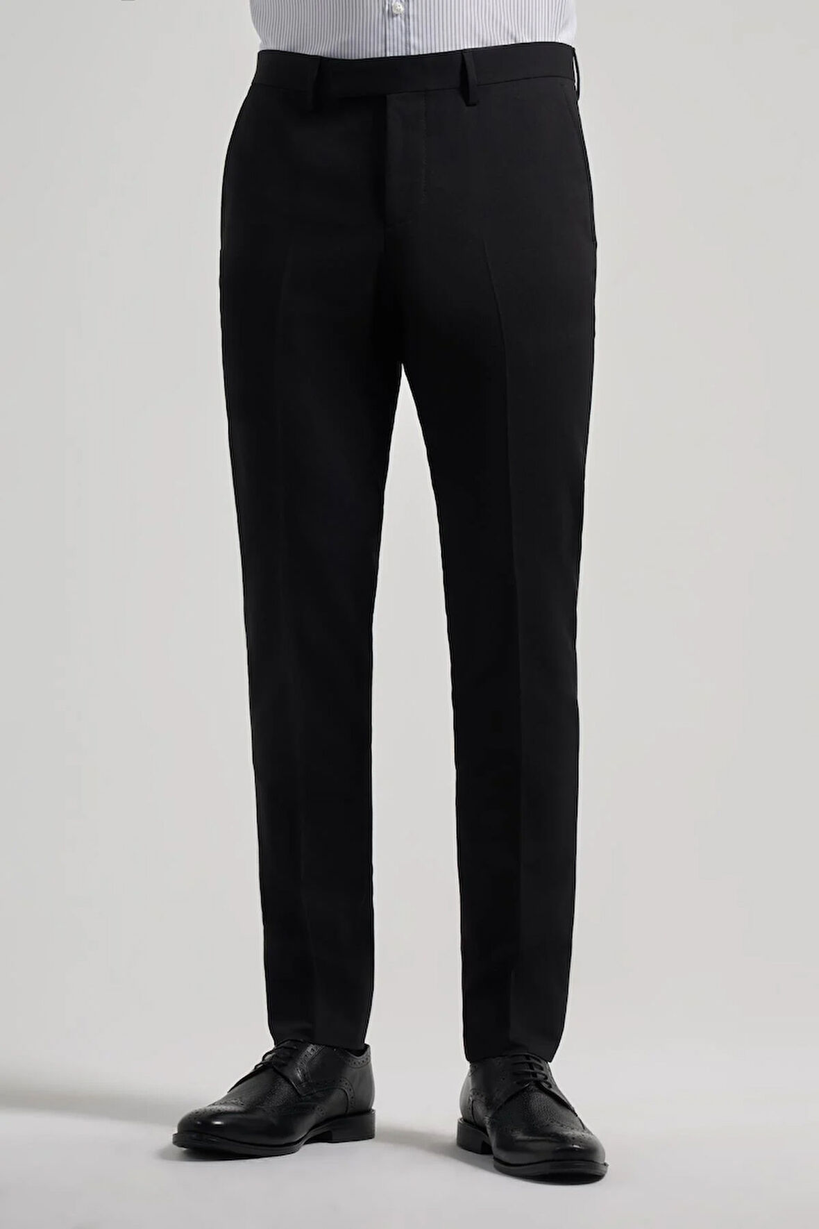 Siyah Esnek Yandan Cepli Slim Fit Classic Pantolon 1003250106