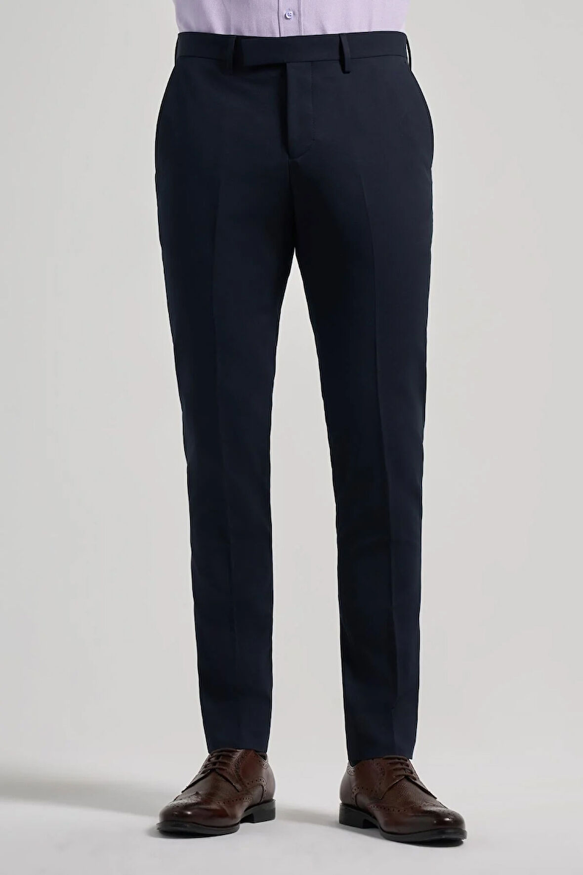 Koyu Lacivert Esnek Yandan Cepli Slim Fit Classic Pantolon 1003250106