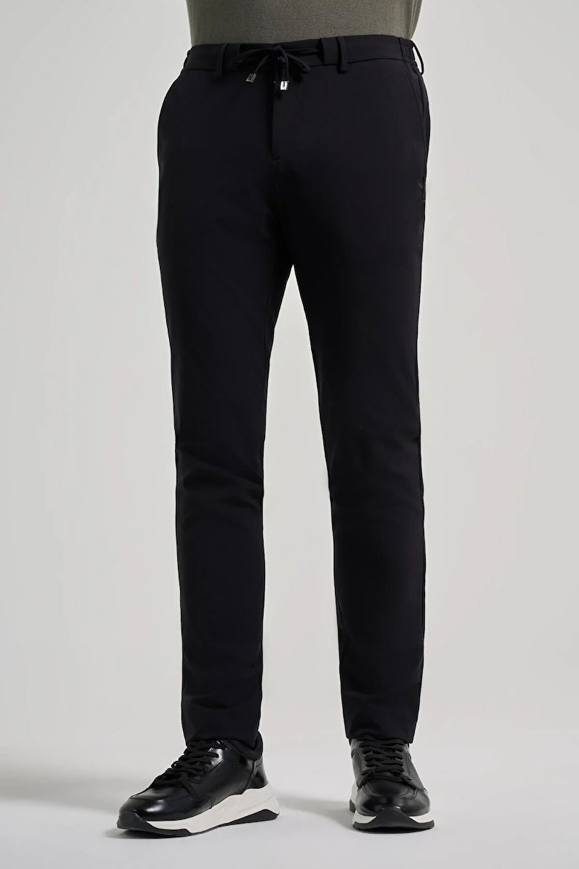 Siyah Esnek Yandan Cepli Casual Slim Fit Jogger Pantolon 1003250118