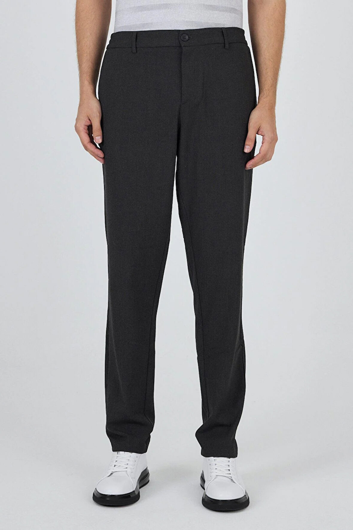 Koyu Antrasit Esnek Yandan Cepli Casual Standart Fit Jogger Pantolon 1003250119