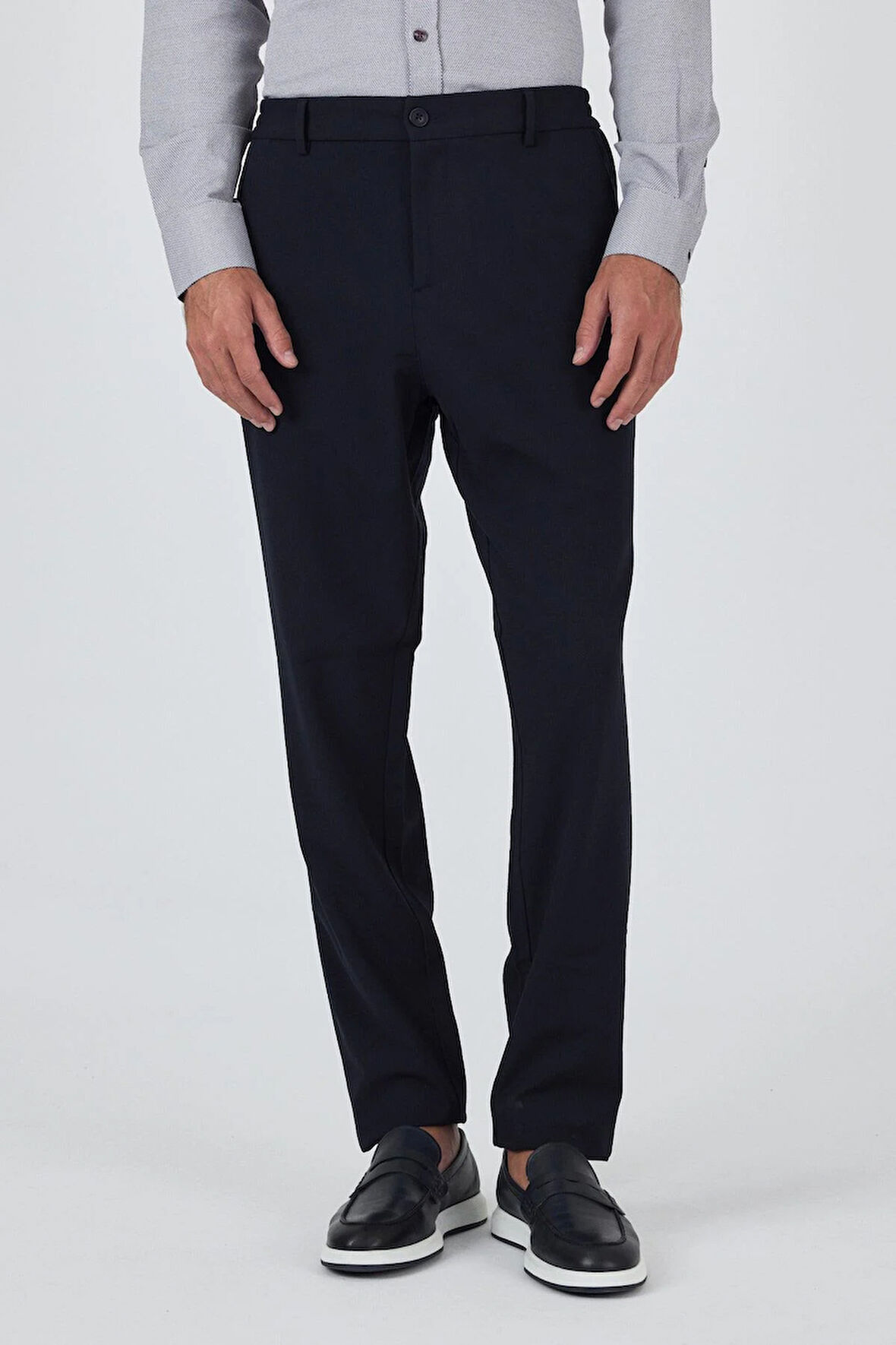 Koyu Lacivert Esnek Yandan Cepli Casual Standart Fit Jogger Pantolon 1003250119