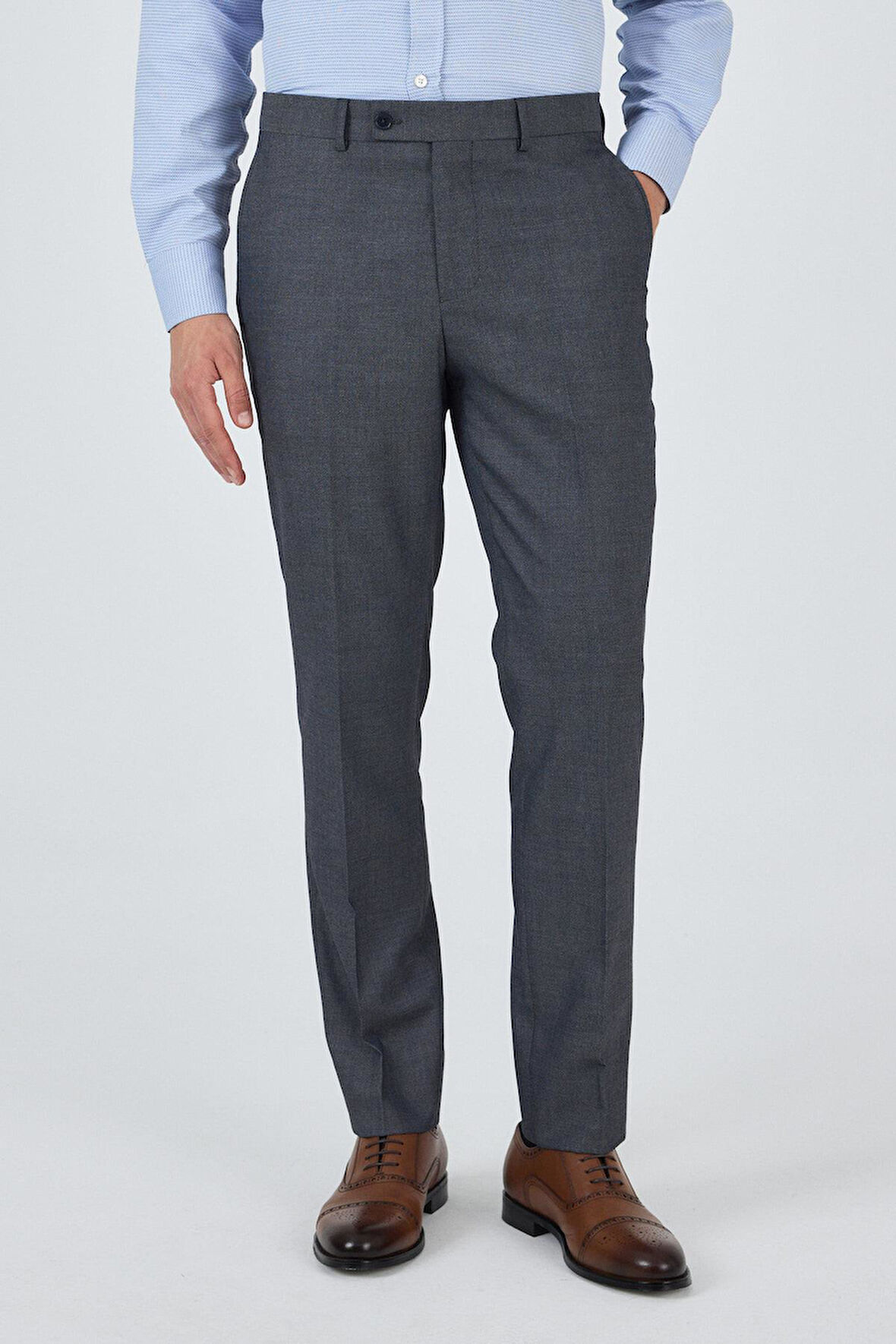 Koyu Antrasit Esnek Yandan Cepli Comfort Fit Classic Pantolon 1003250154