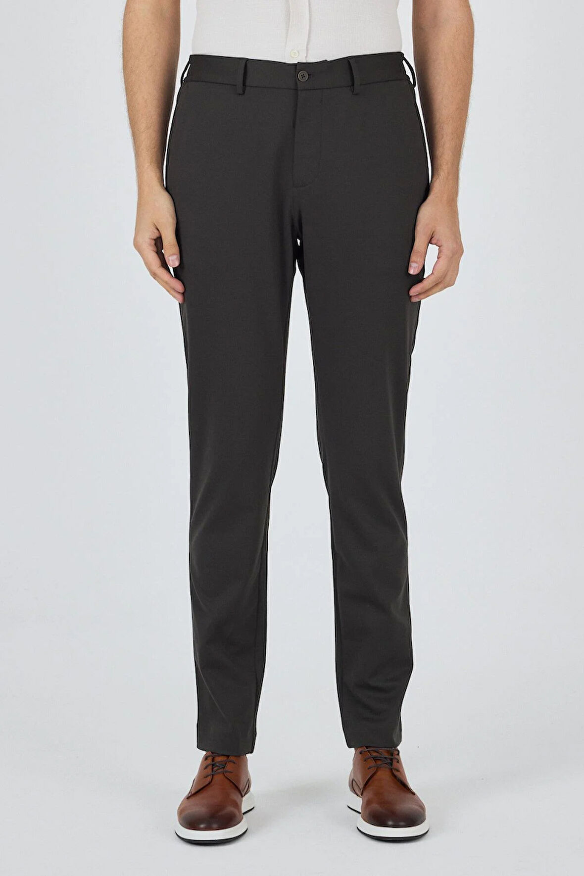 Koyu Antrasit Esnek Yandan Cepli Casual Slim Fit Jogger Pantolon 1003250157