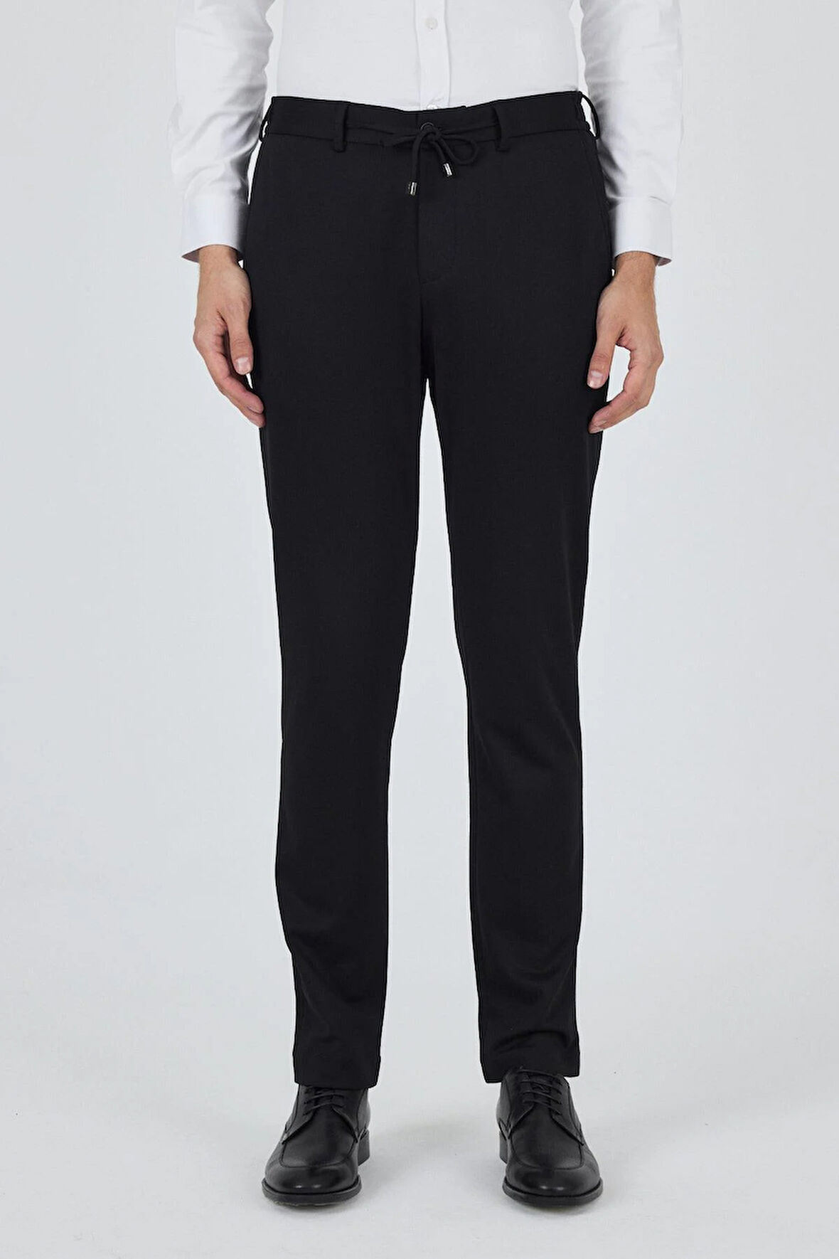 Siyah Esnek Yandan Cepli Casual Slim Fit Pantolon 1003250158