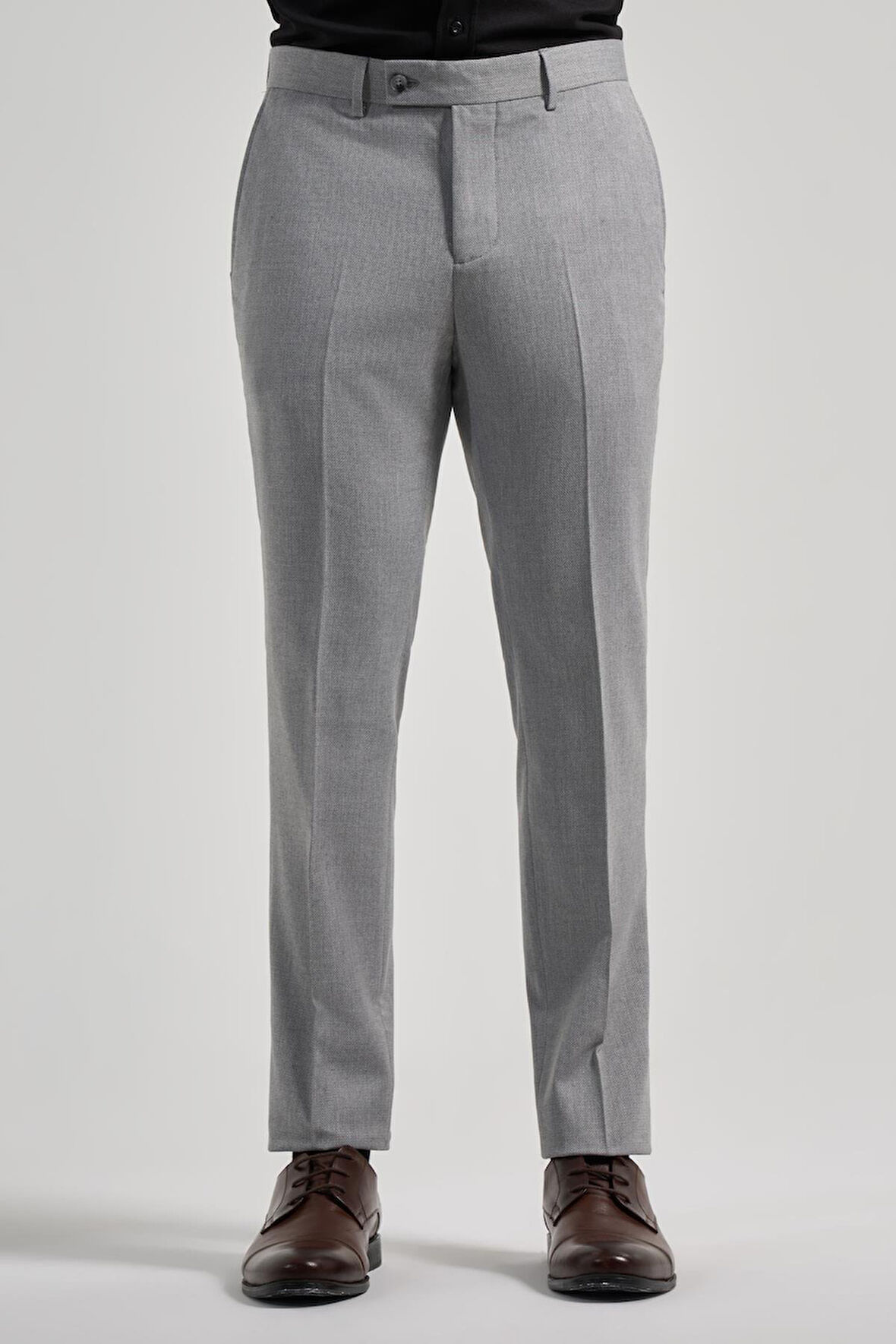 Gri Esnek Yandan Cepli Slim Fit Classic Pantolon 1003250160