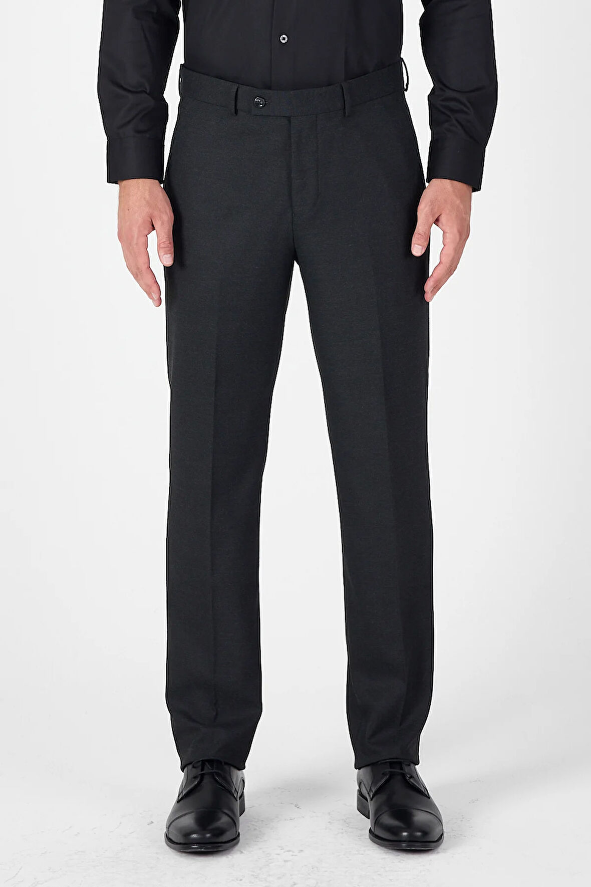 Antrasit Yan Cep Açık Paça Düz Comfort Fit Esnek Pantolon 1003250914