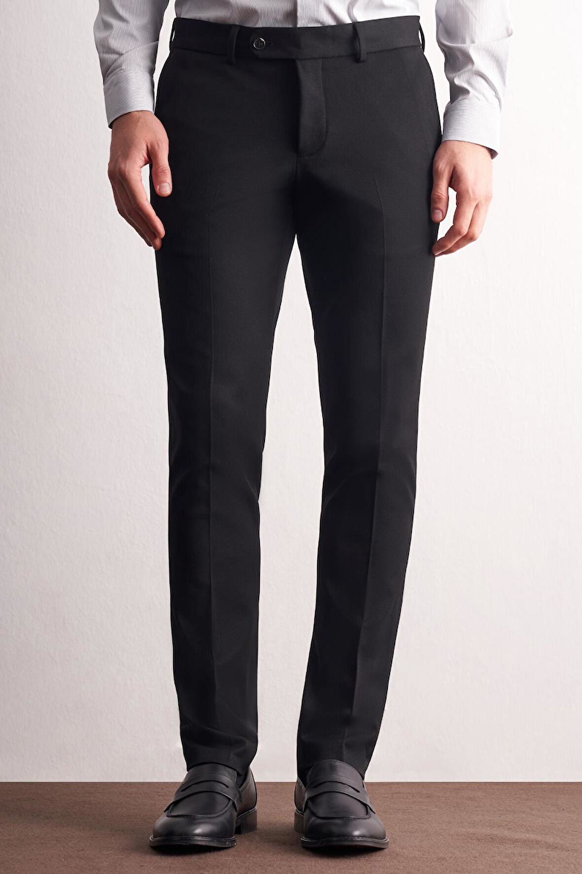 Siyah Yan Cep Açık Paça Esnek Slim Fit Classic Casual Pantolon 1003255153