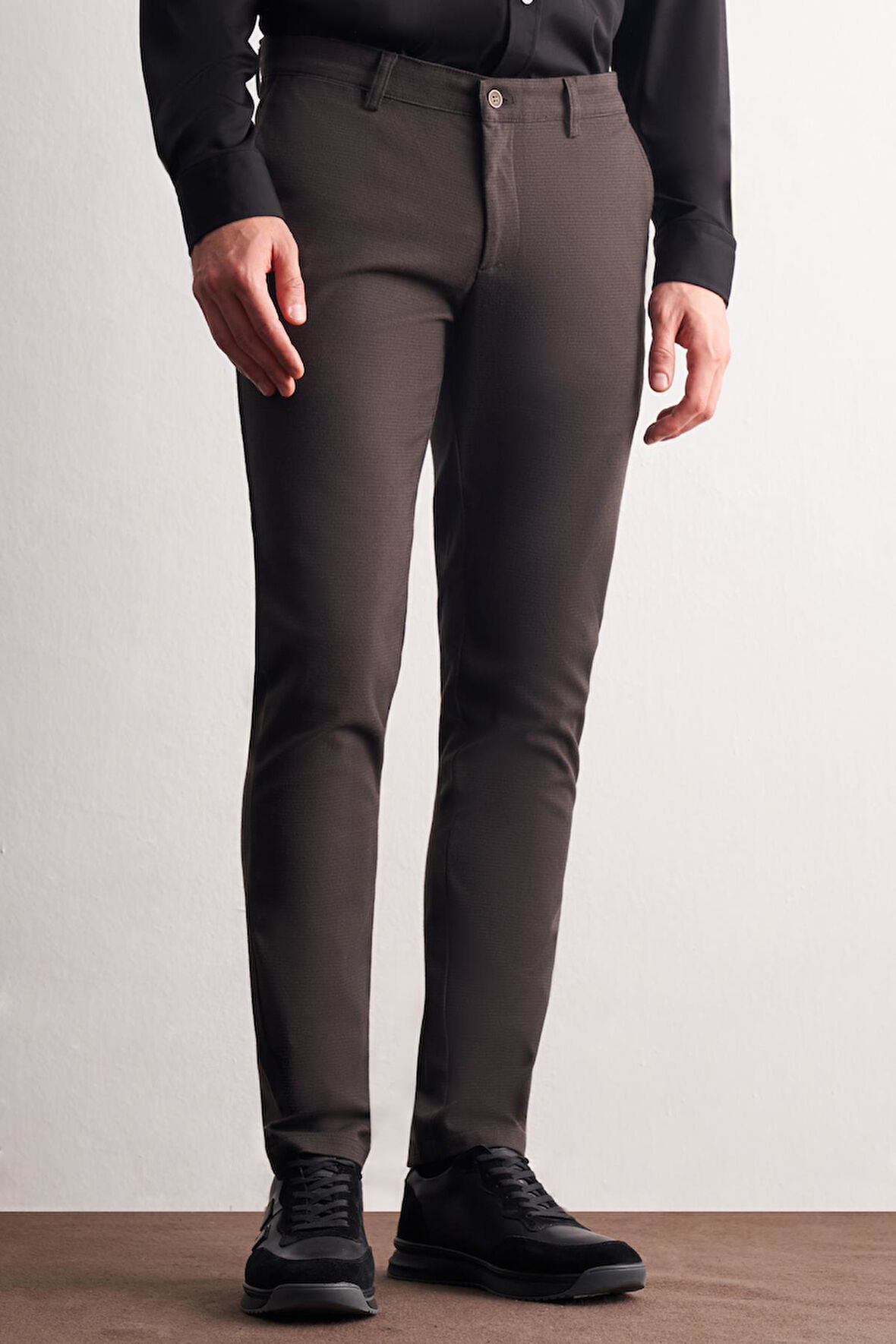 Haki Yan Cep Düz Paça Pamuklu Slim Fit Chino Casual Pantolon 1003255160