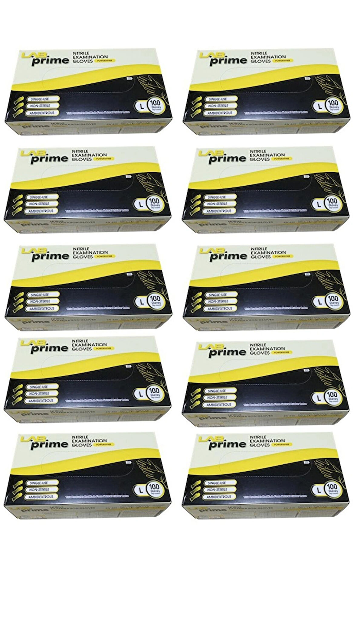 Nitril Muayene Eldiveni Pudrasız Mavi Renk - 100'LÜ Kutu x 10 Adet -- L BEDEN