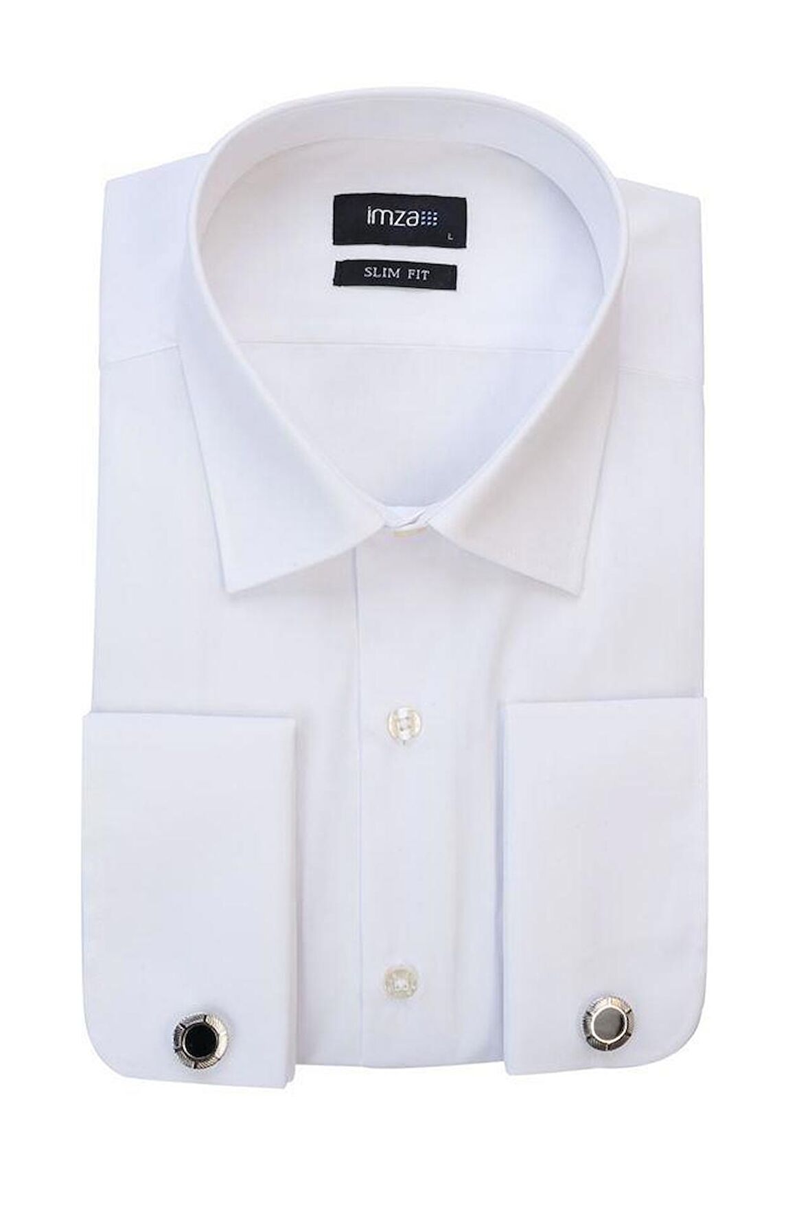 Uzun Kol Sert Yaka  Slim Fit Dar Kesim Basic Gömlek 1004225059 Beyaz