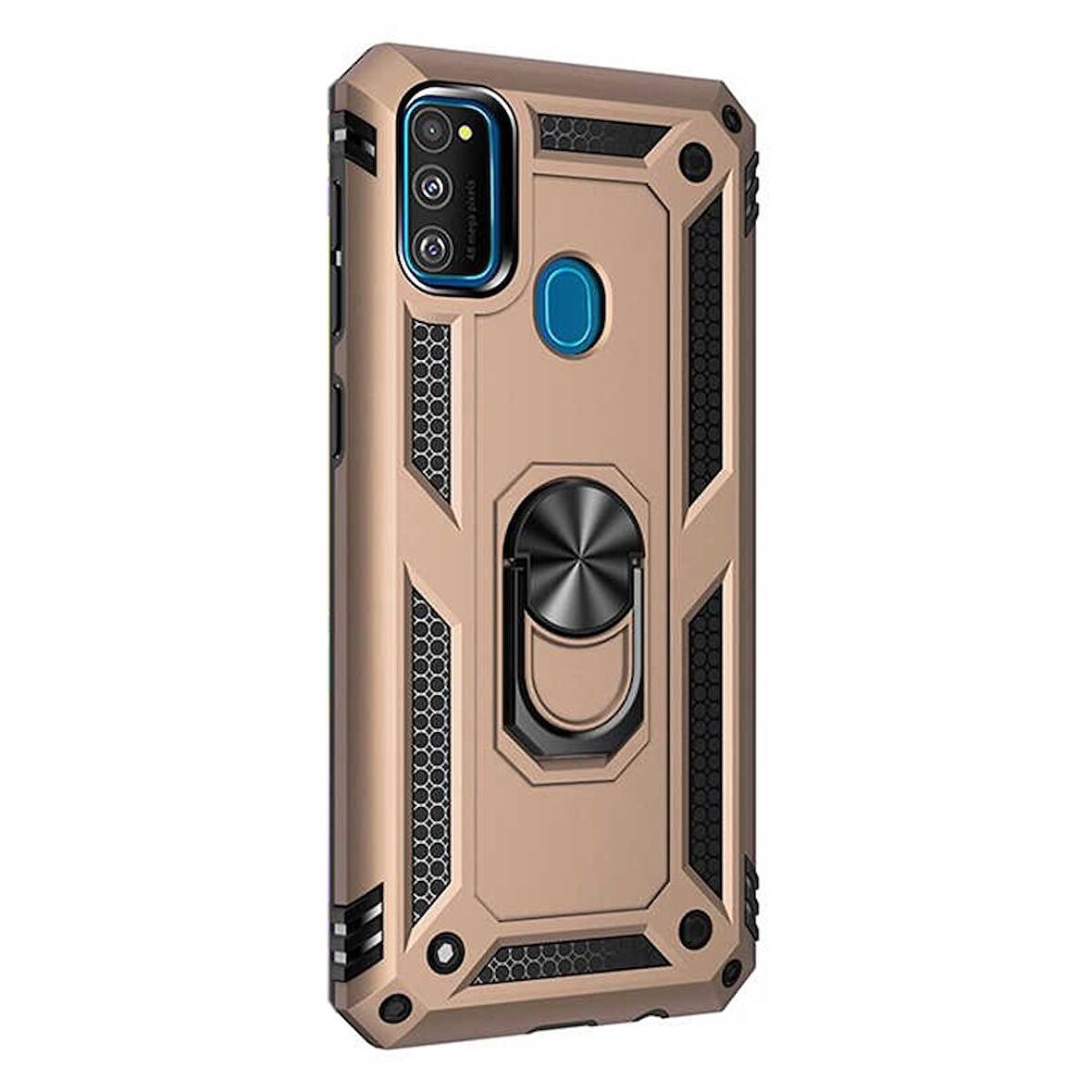 Gpack Samsung Galaxy A21s Kılıf Tank Koruma Vega Standlı Yüzüklü Mıknatıslı