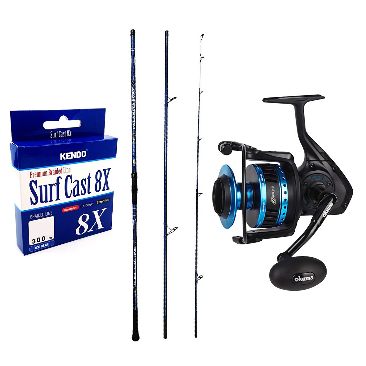 YekOutdoor Profesyonel Olta Seti Kendo Palamita Surf 420cm 200gr 3 Parça Olta Kamışı&Okuma Azores ZXP-6000 Olta Makinesi