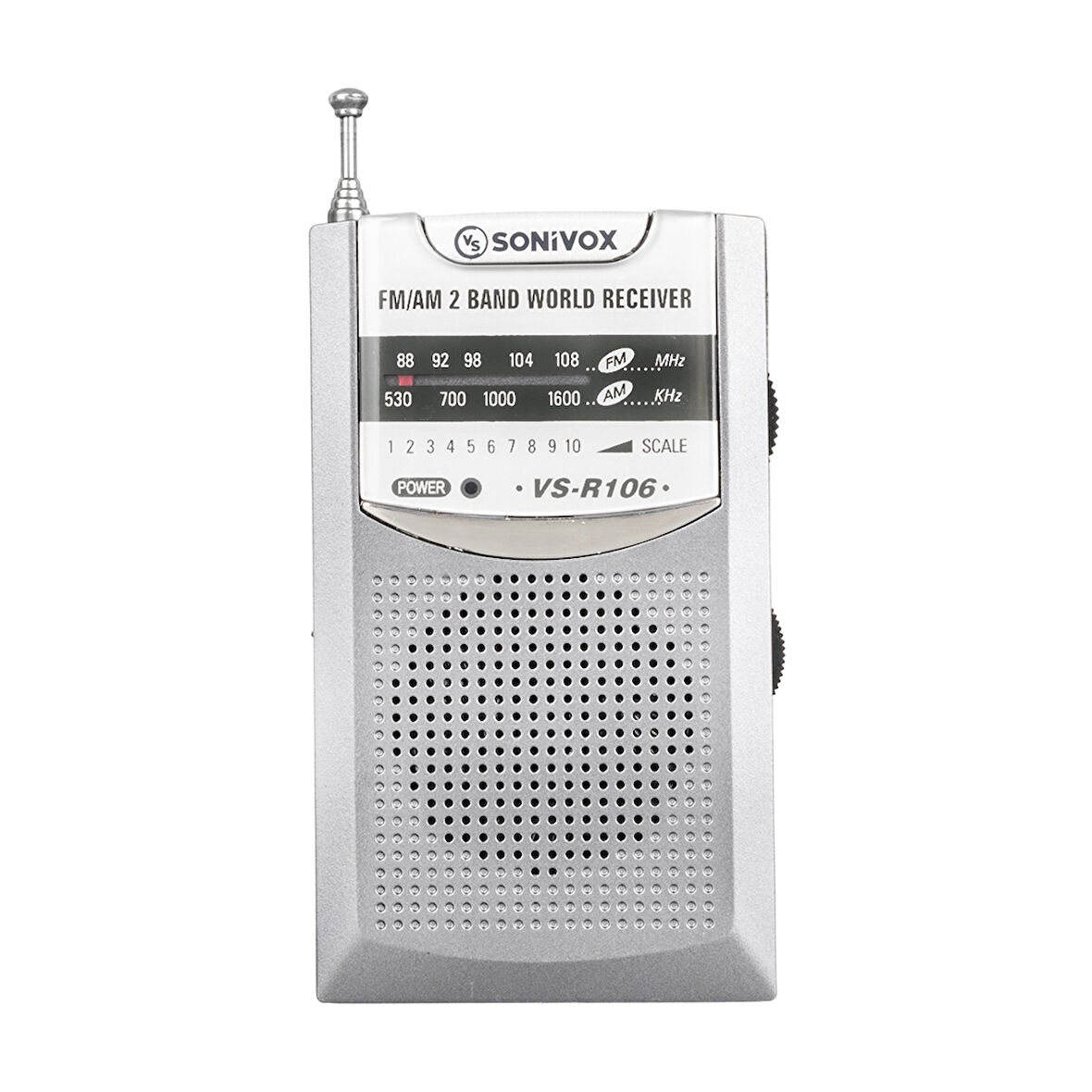 GRİ RENK CEP TİPİ ANALOG FM RADYO VS-R106 