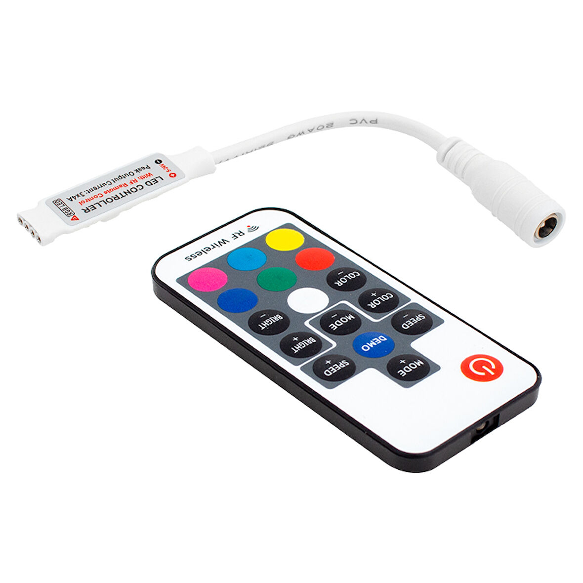 LED RGB KONTROL DEVRESİ 12 VOLT RF KÜÇÜK MODÜLLÜ UZAK MESAFE ALGILAMALI 