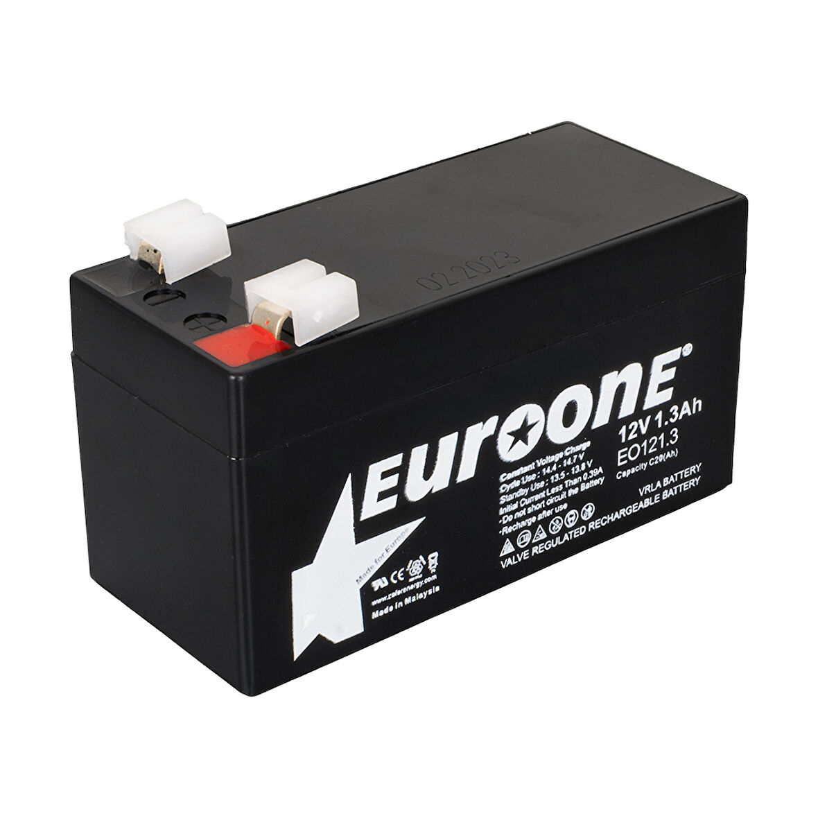 EUROONE EO121.3 12 VOLT - 1.3 AMPER AKÜ (96 X 42 X 52 MM) 