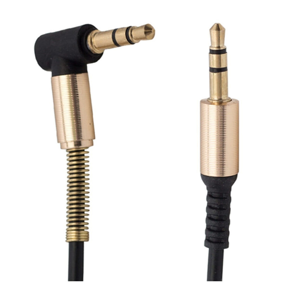 3.5 Mm Metal Başlıklı Erkek/Erkek L Uçlu Jack Girişli Aux Stereo Ses Aktarma Kablosu (4694)