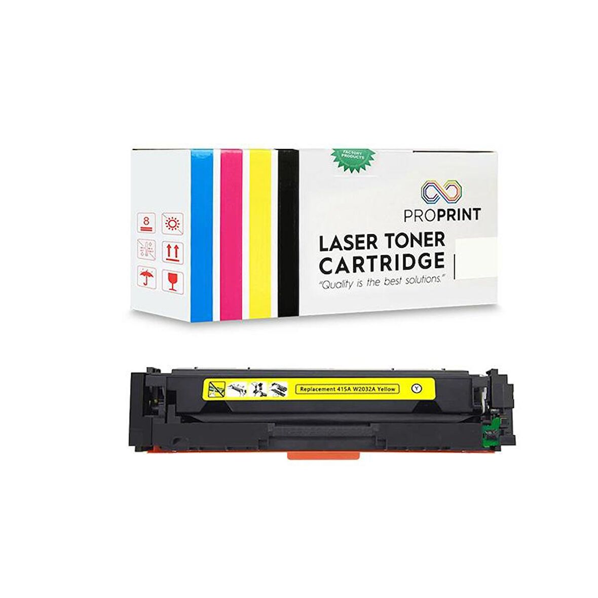 Proprint HP 415A W2032A Sarı Muadil Toner Çipsiz 2100 Syf M454fw
