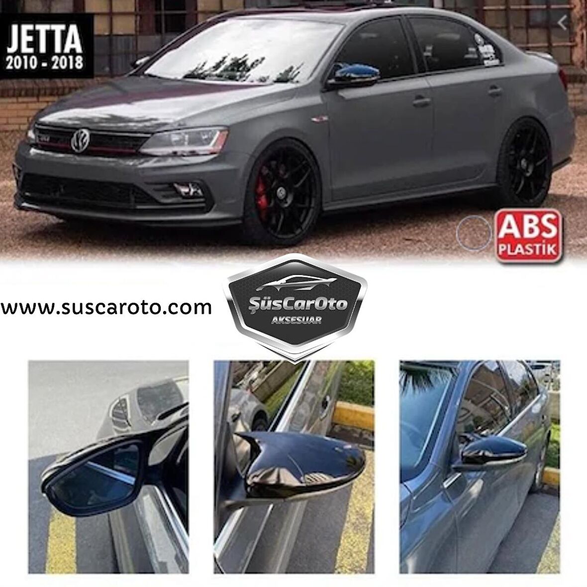 Vw Jetta MK6 2011 Sonrası Batman Yarasa Ayna Kapağı Piano Black ABS Plastik